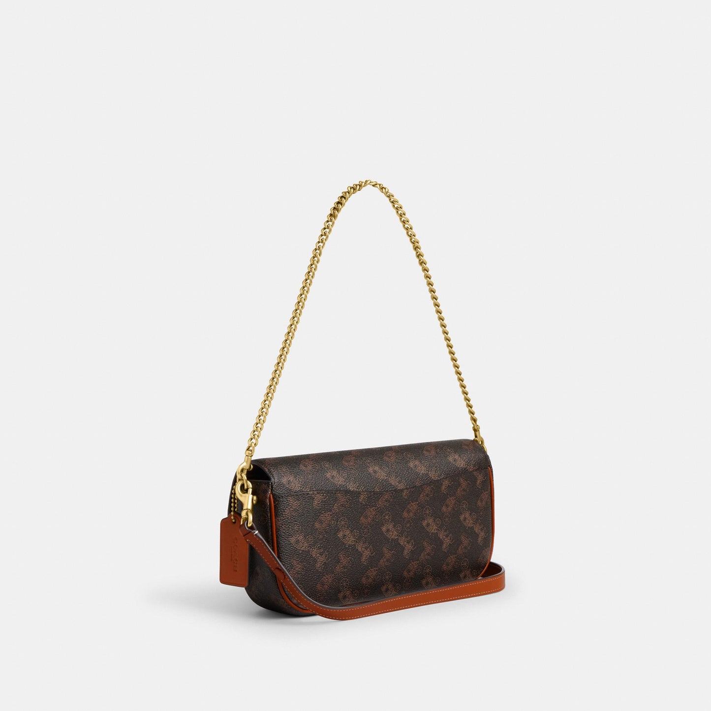 CAN92-BROOK FLAP CHAIN BAG WITH HORSE AND CARRIAGE PRINT-B4/Truffle Burnished Amber