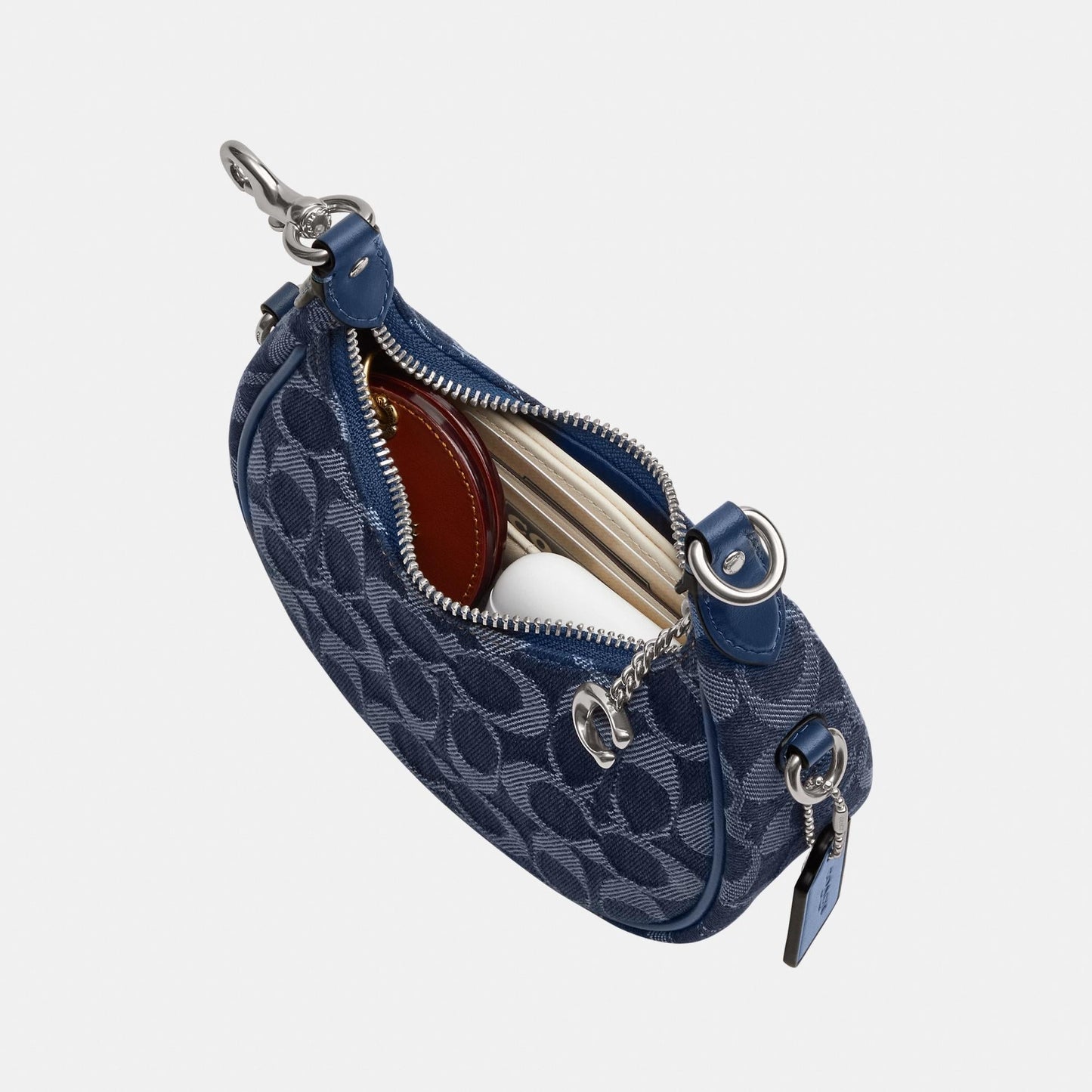 CAO04-JONIE BAG IN SIGNATURE DENIM-LH/Deep Blue Multi