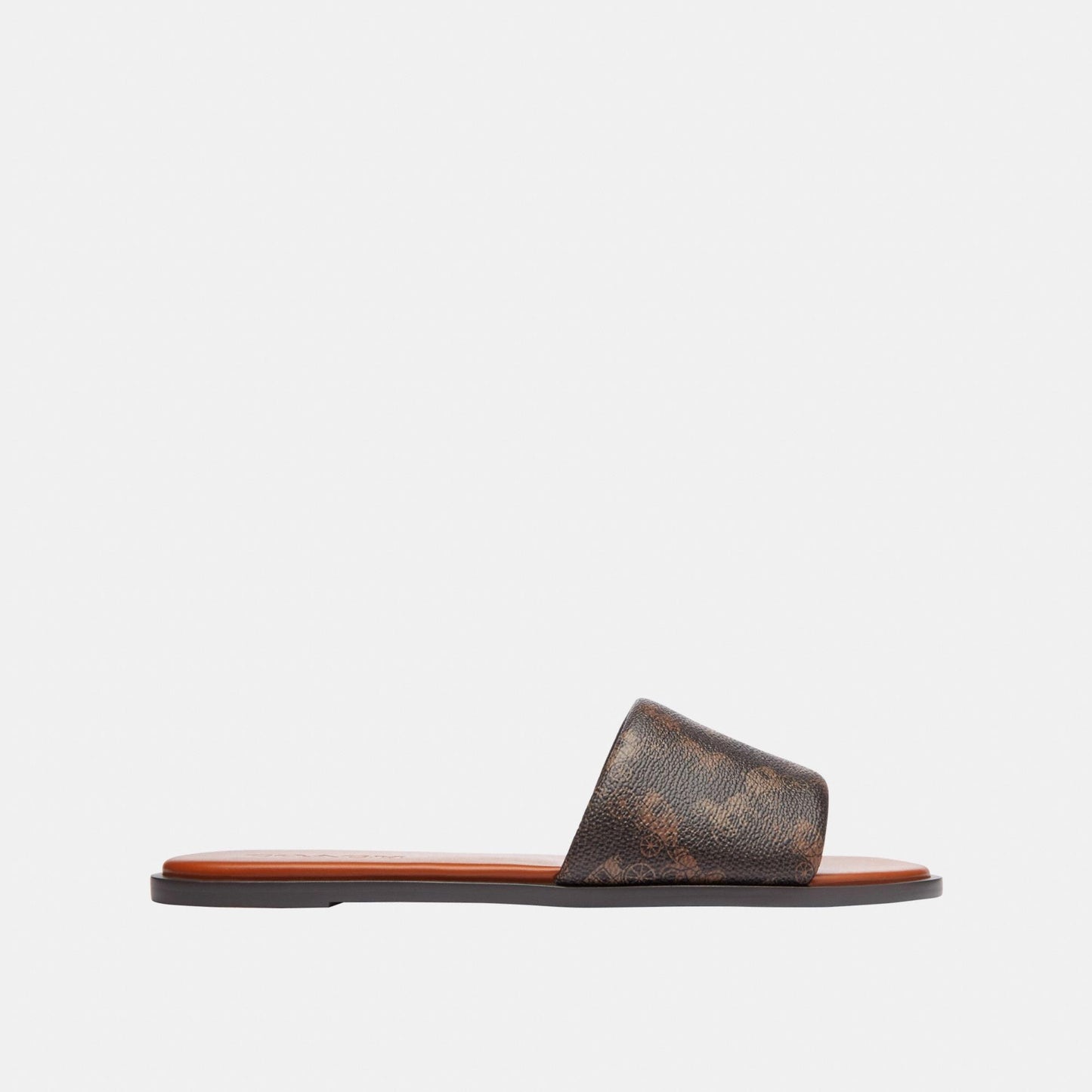 CAR67-HOLLY SANDAL WITH HORSE AND CARRIAGE PRINT-Truffle/Burnished Amber