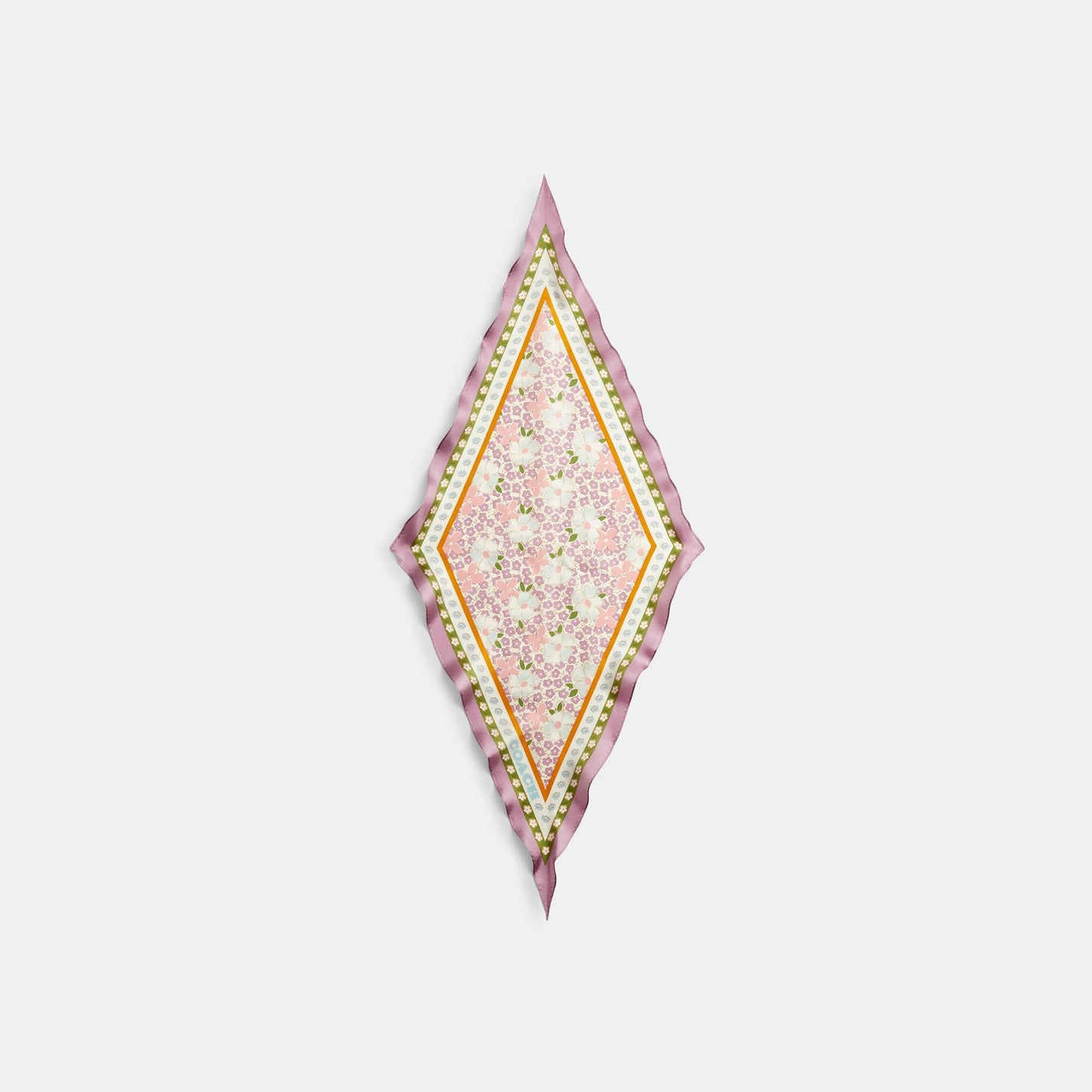 29CAT19-Vintage Floral Printed Silk Diamond-Lilac / Multi