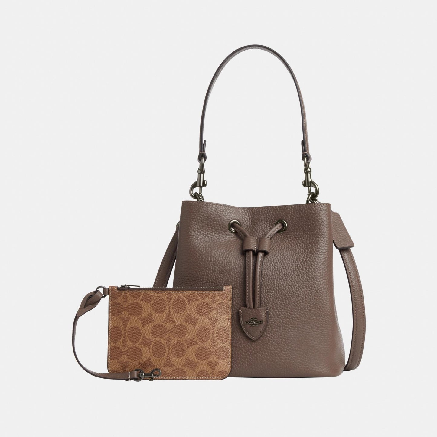 CBH06-Rowan Bucket Bag-Qb/Dark Stone
