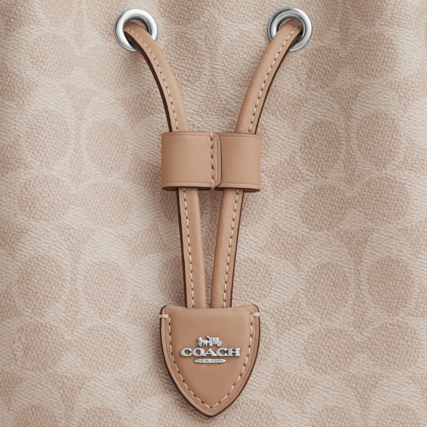 CBH07-Rowan Bucket Bag in Signature Canvas-Sv/Sand/Taupe