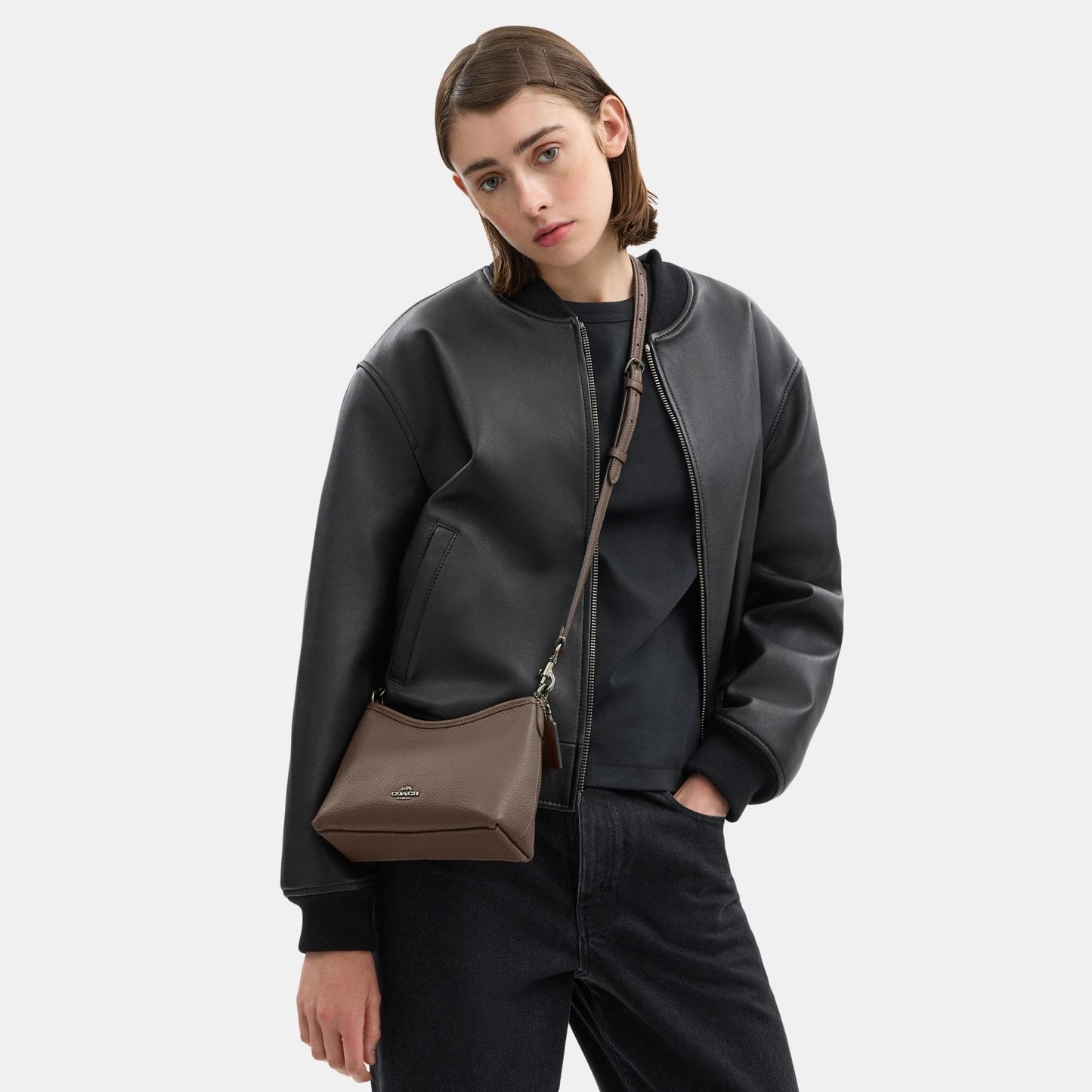 CBH16-Laurel Small Shoulder Bag-Qb/Dark Stone
