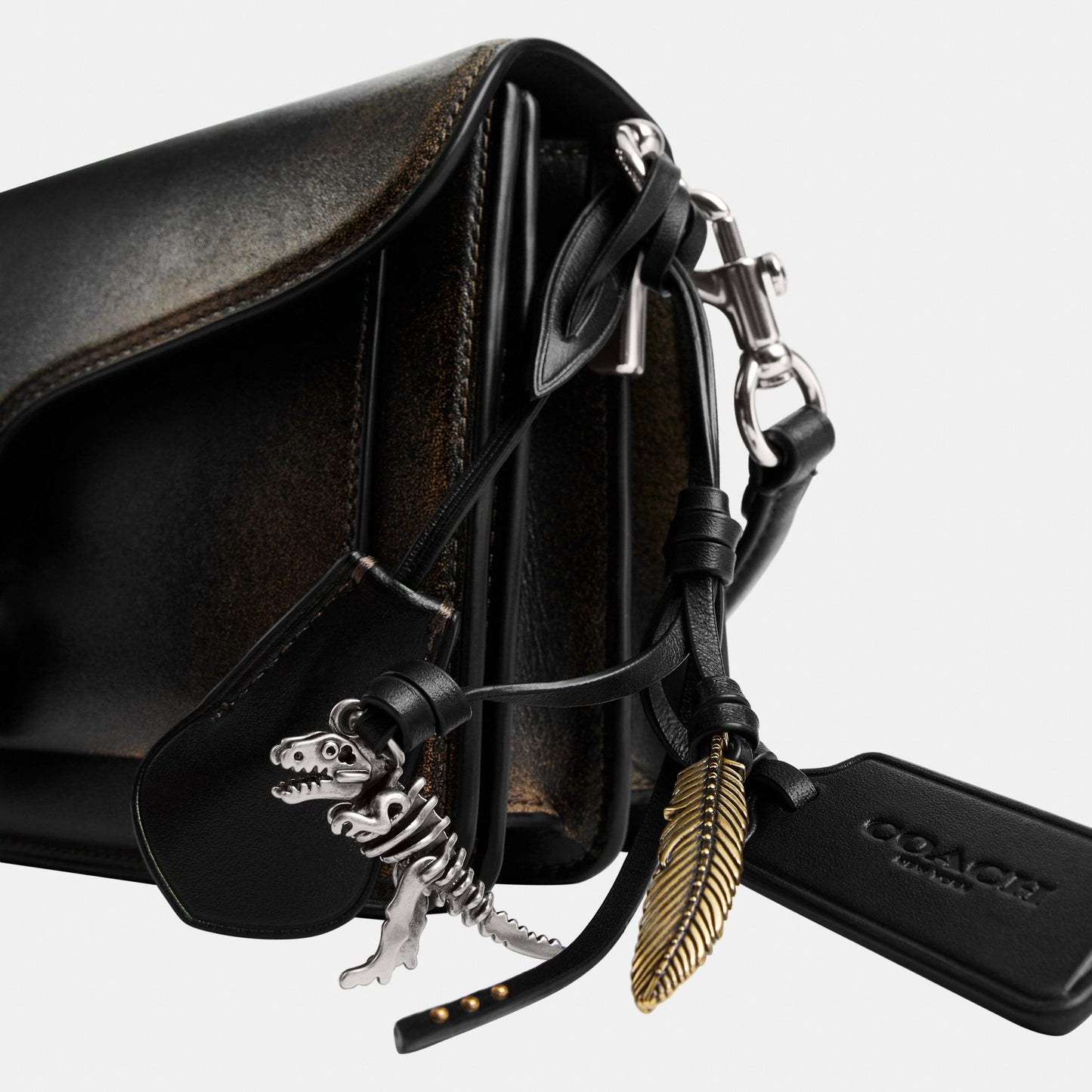 CBH35-Tabby Shoulder Bag 26 In Loved Leather-Lh/Black Brown