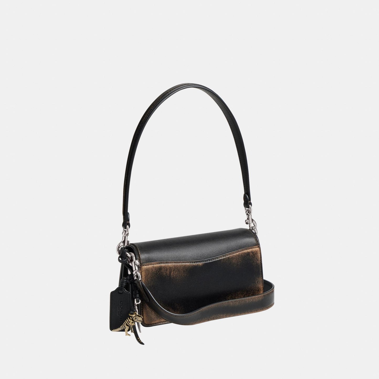 CBH36-Tabby Shoulder Bag 20 In Loved Leather-Lh/Black Brown