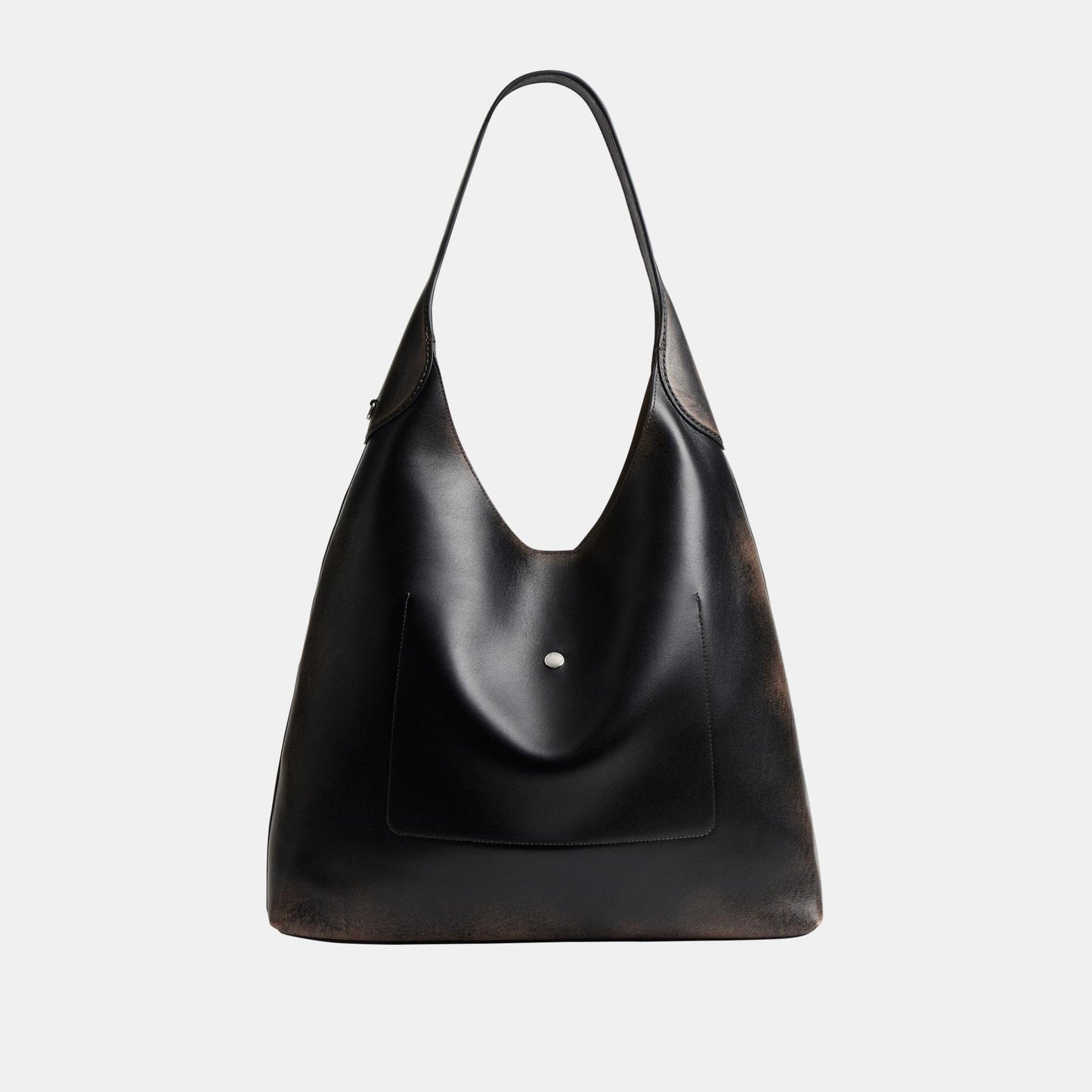 CBH42-Brooklyn Shoulder Bag 39 In Loved Leather-Lh/Black Brown
