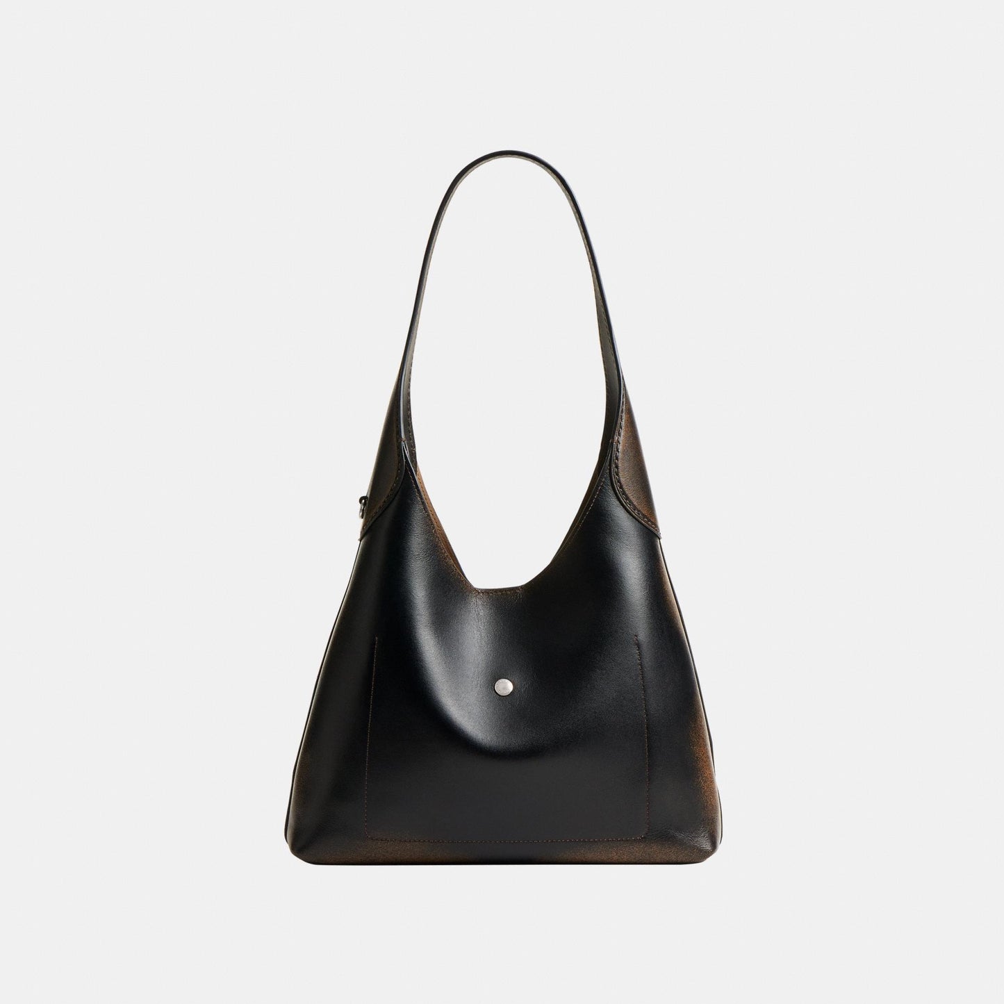 CBH44-Brooklyn Shoulder Bag 28 In Loved Leather-Lh/Black Brown