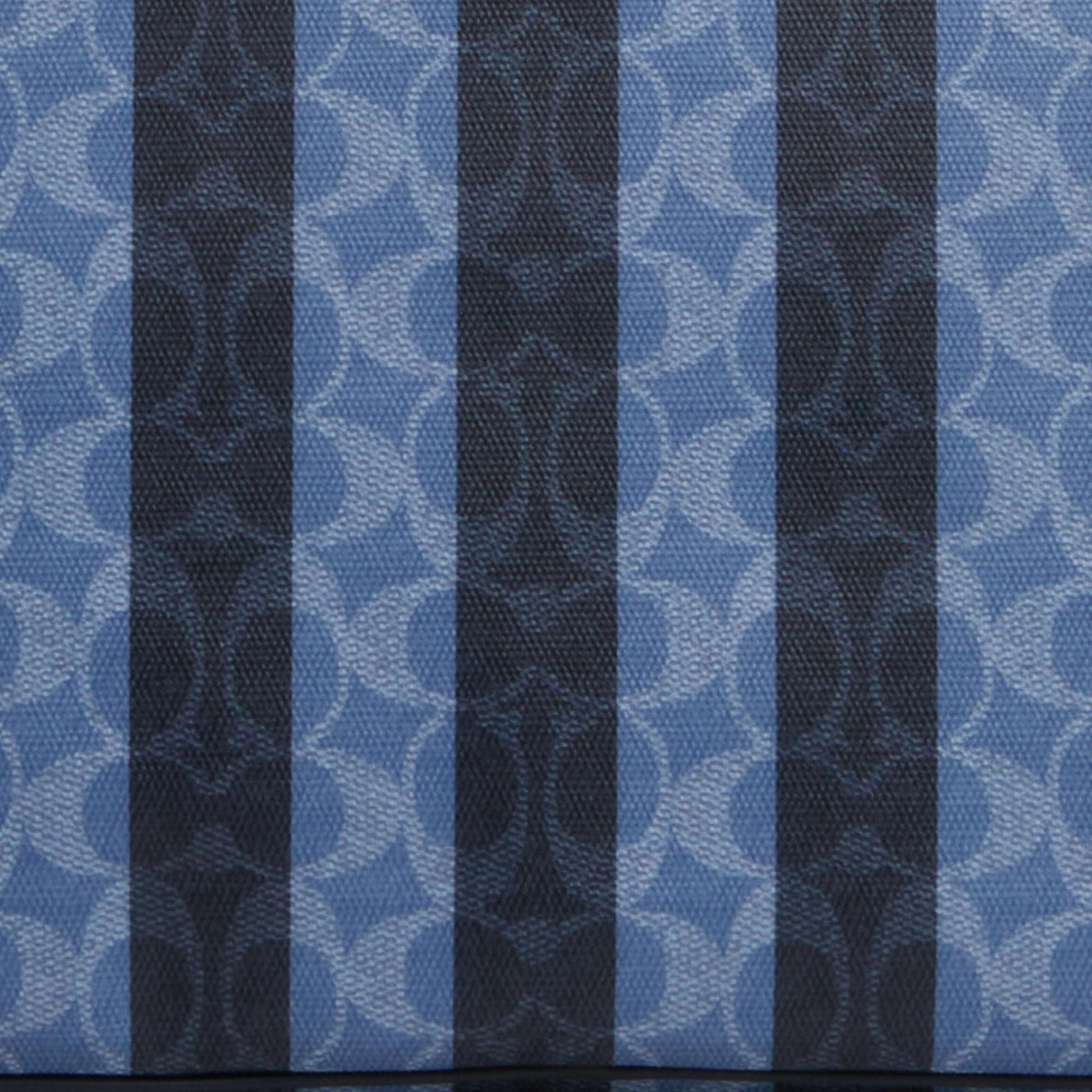 CBI03-Large City Tote Bag In Signature Canvas With Stripe-Sv/Denim/Midnight Navy