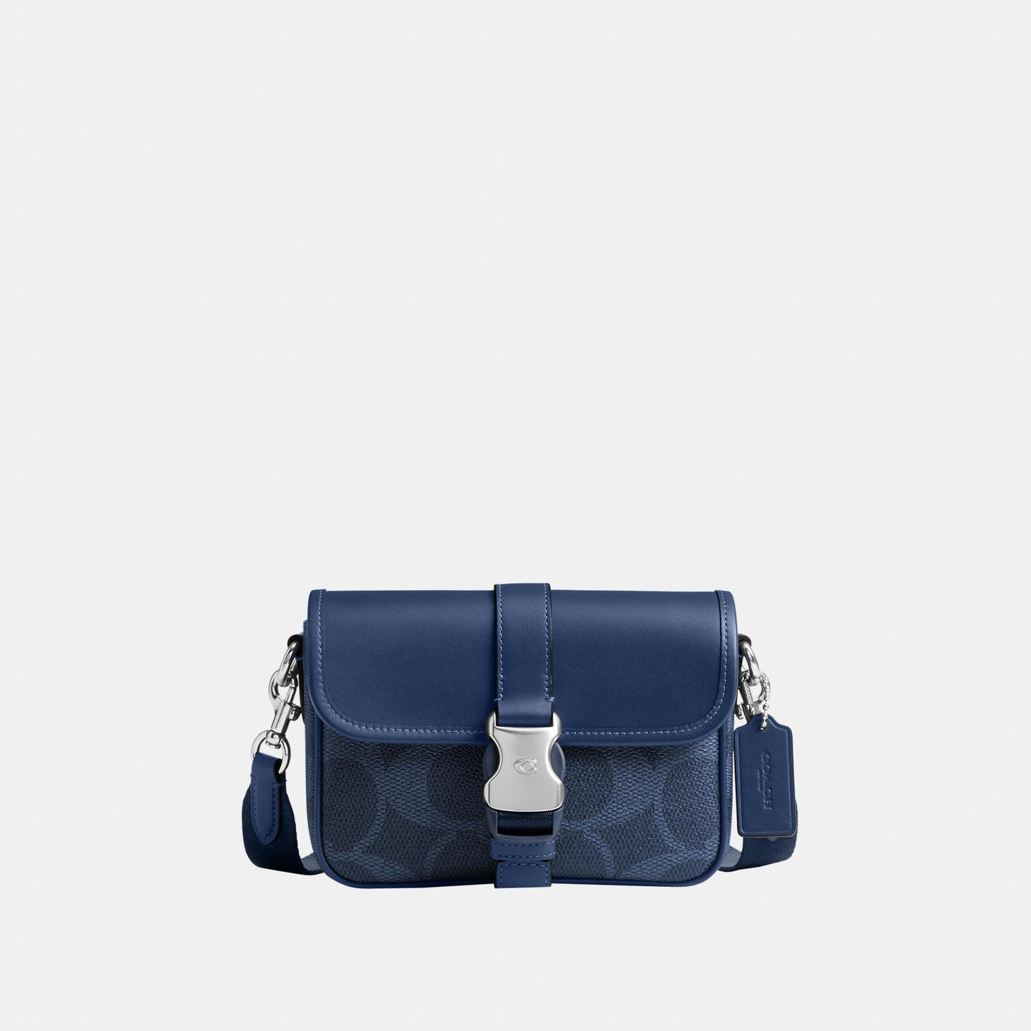 CBJ21-League Crossbody In Mixed Signature Canvas-Denim/Deep Blue
