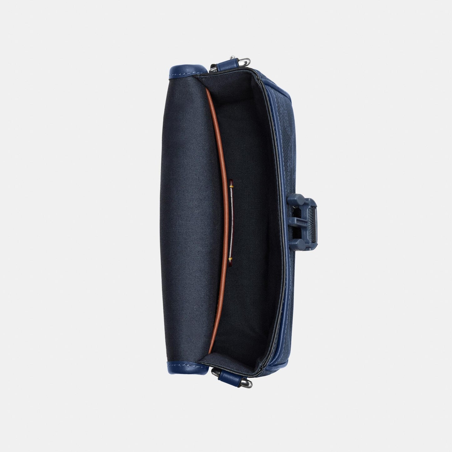 CBJ21-League Crossbody In Mixed Signature Canvas-Denim/Deep Blue