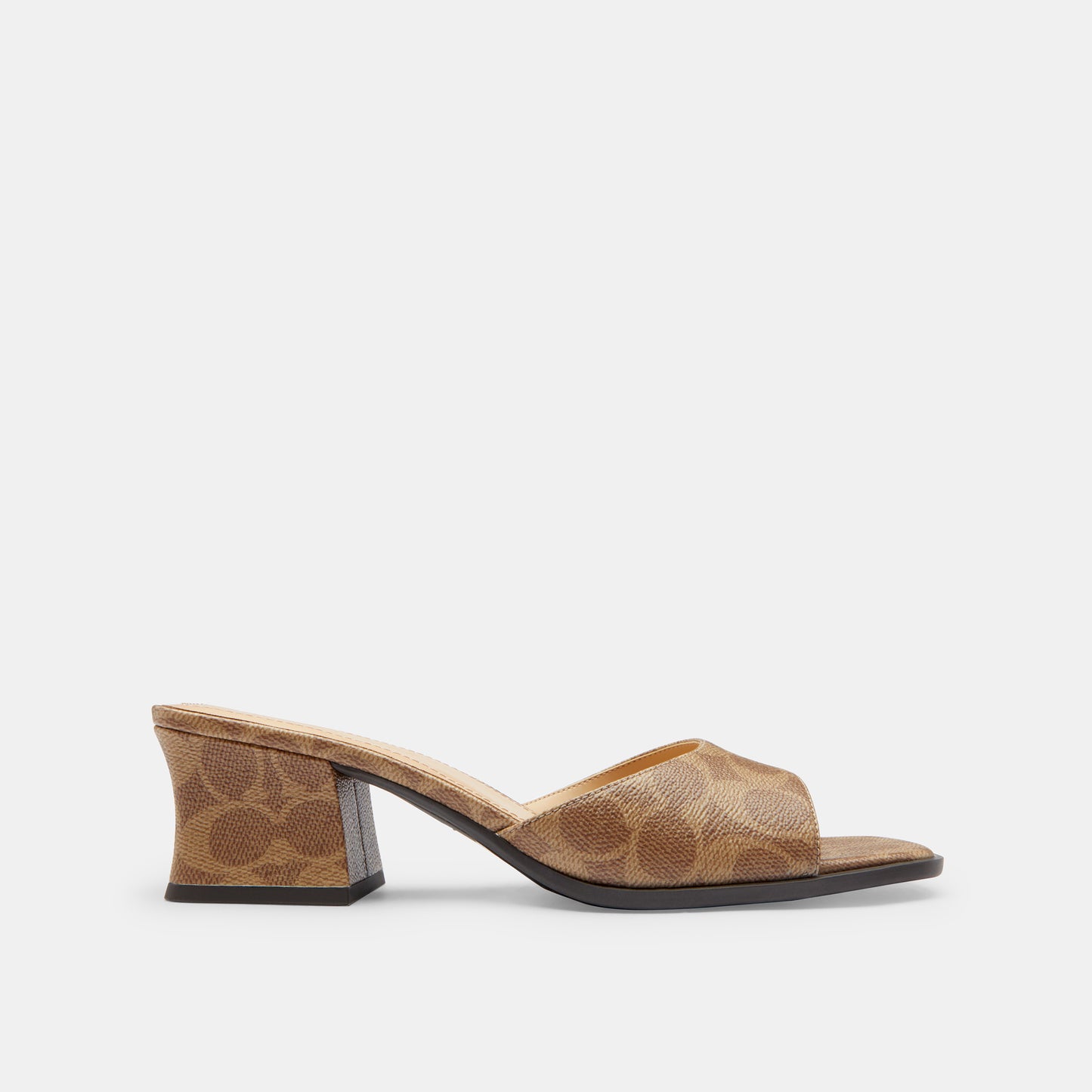 CBO43-Sculpted C Block Heel Sandal In Signature Canvas-Tan