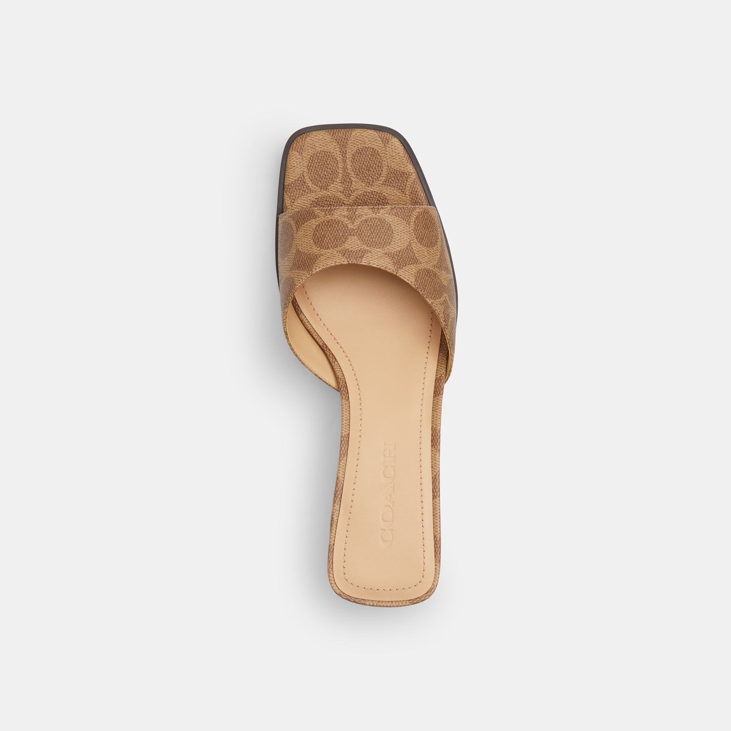 CBO43-Sculpted C Block Heel Sandal In Signature Canvas-Tan