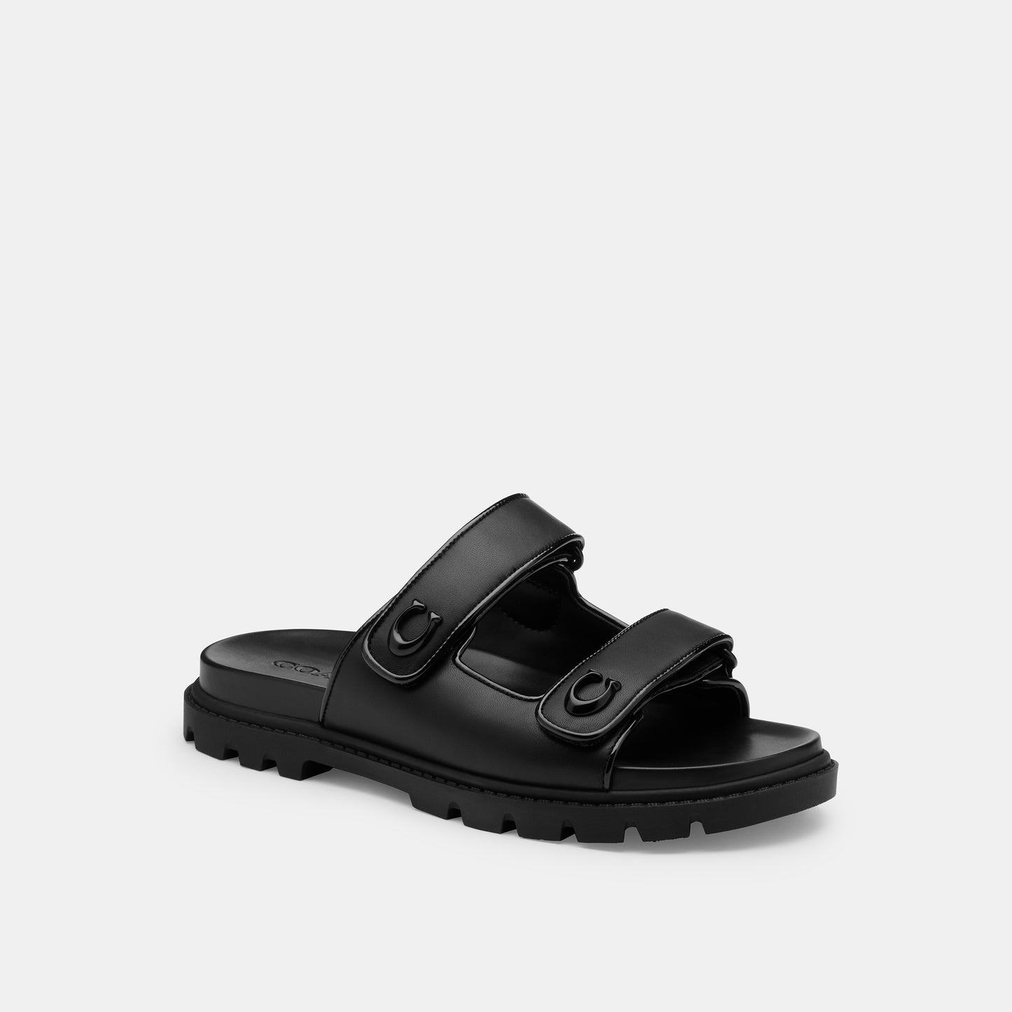 CBO86-Sculpted C Double Band Sandal-Black