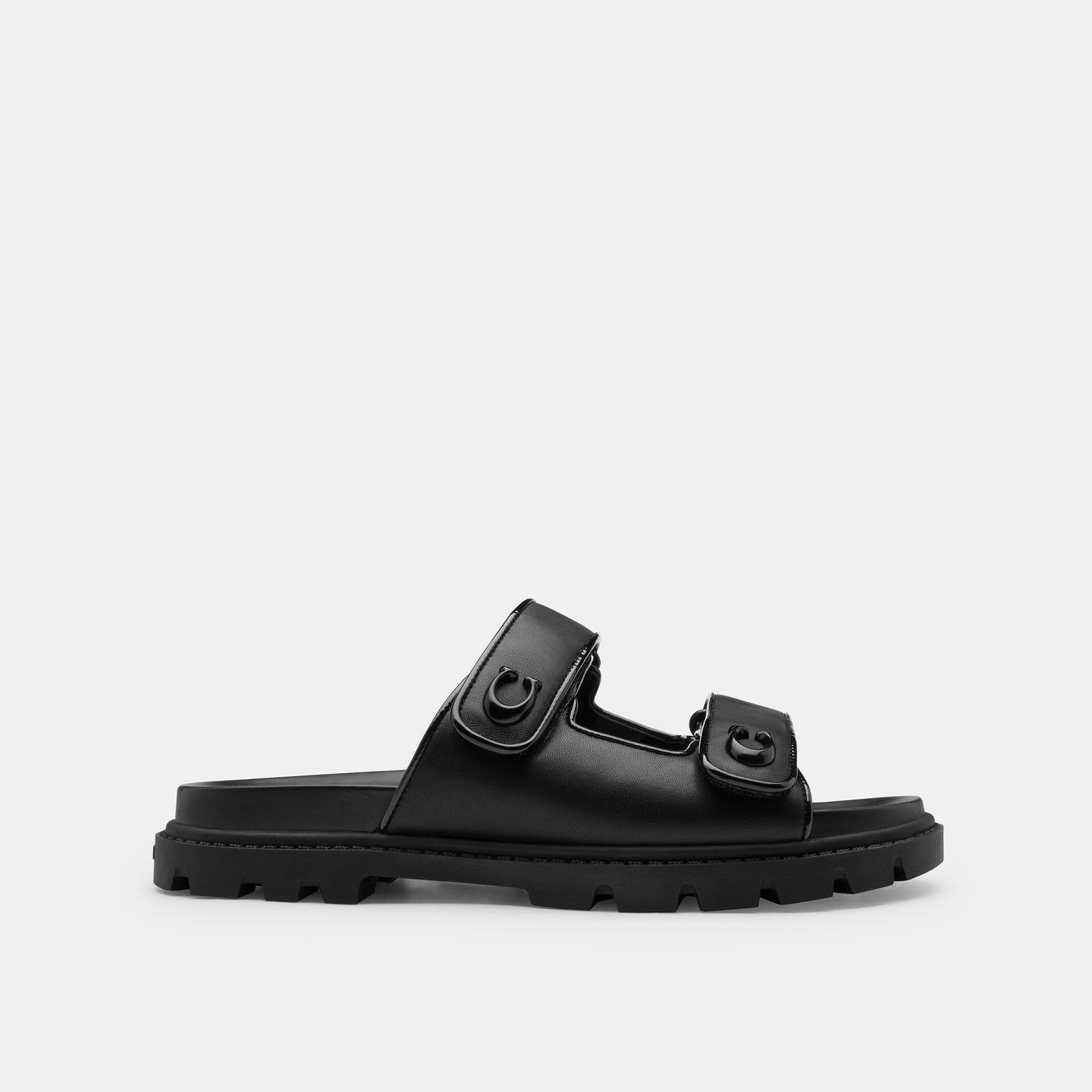 CBO86-Sculpted C Double Band Sandal-Black