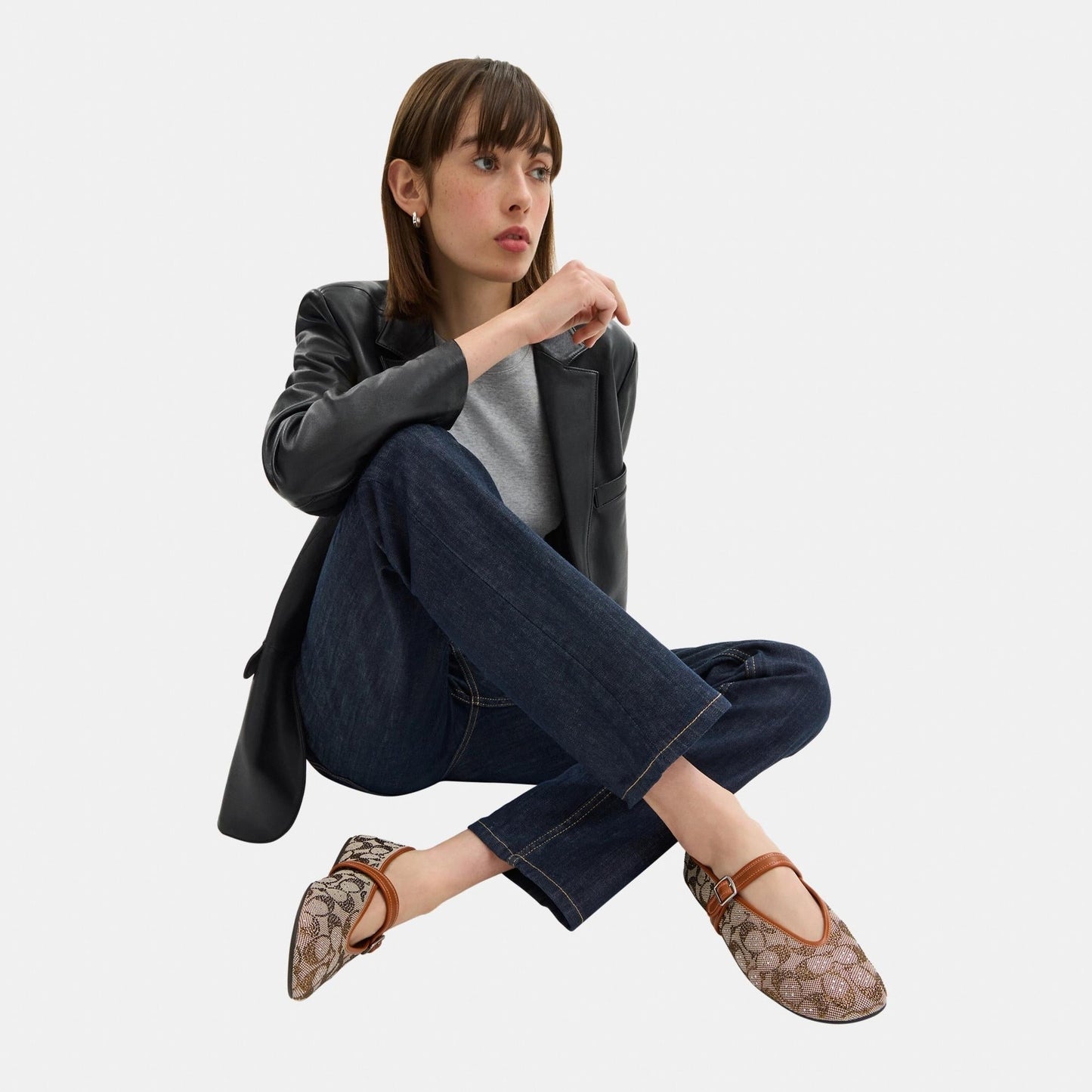 CBP01-Mary Jane In Crystal Signature Jacquard-Burnished Amber