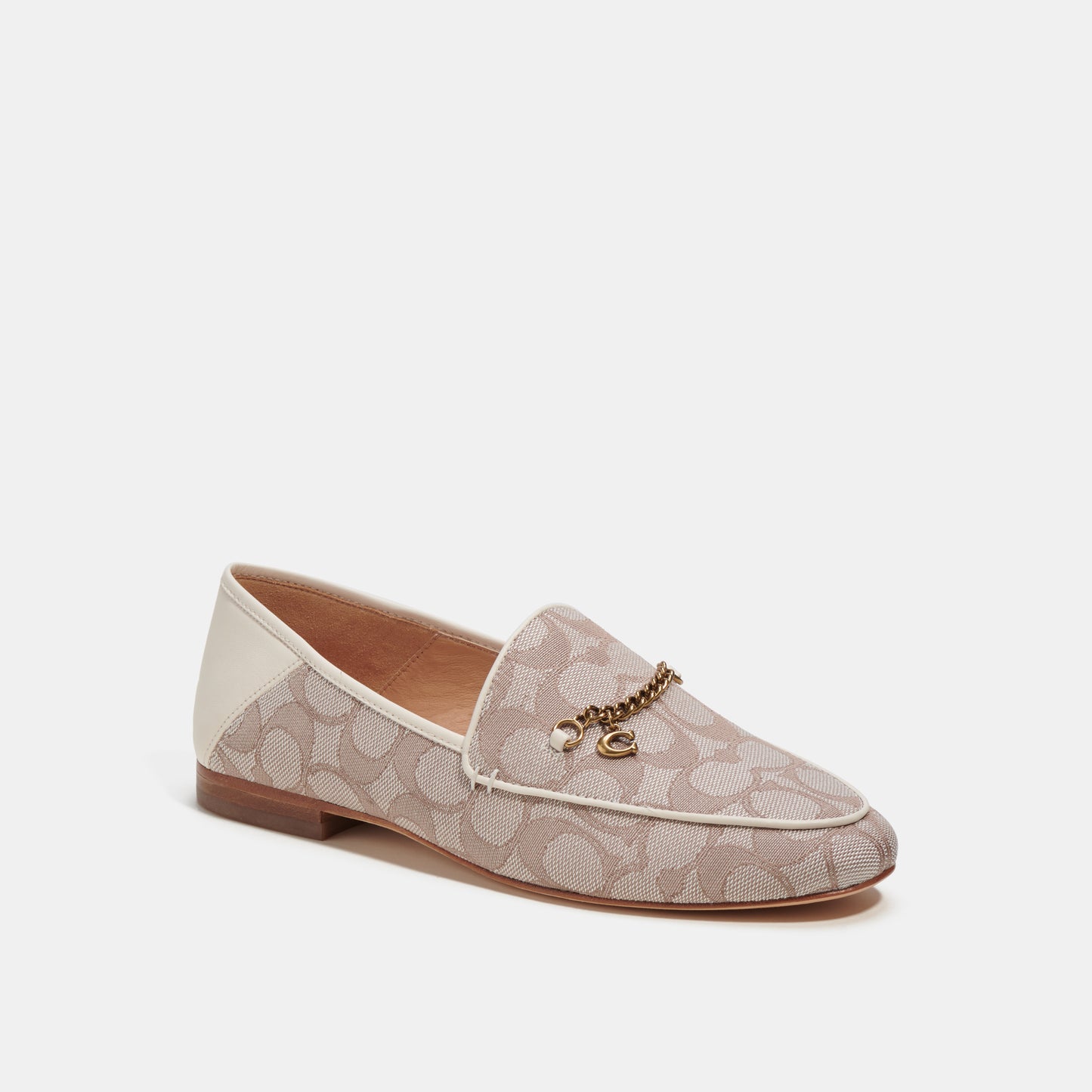 cc888-Hanna Loafer In Signature Jacquard-Stone/Chalk