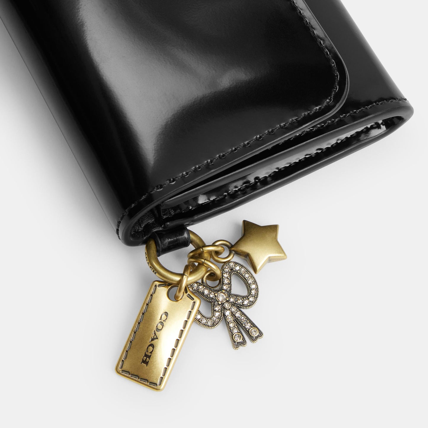 CCD97-Essential Flap Card Case with Charms-B4/Black