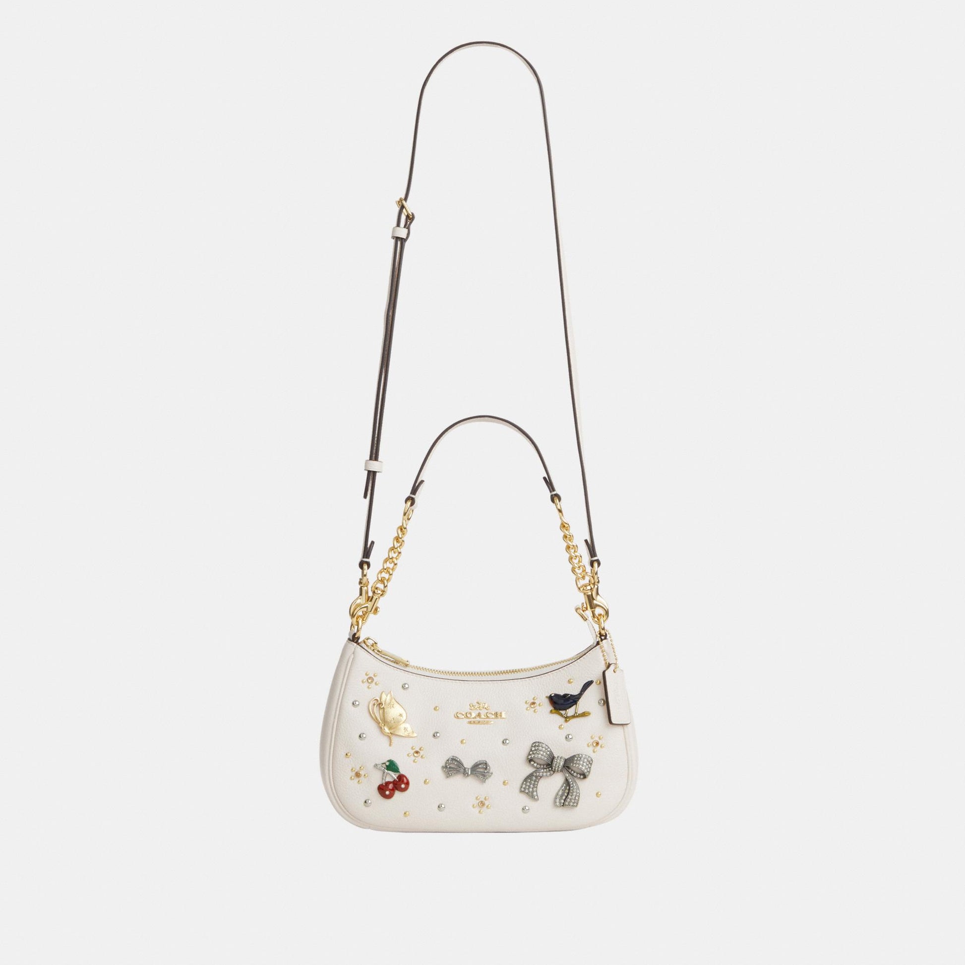 CCE87-Teri Shoulder Bag With Pins-Im/Chalk