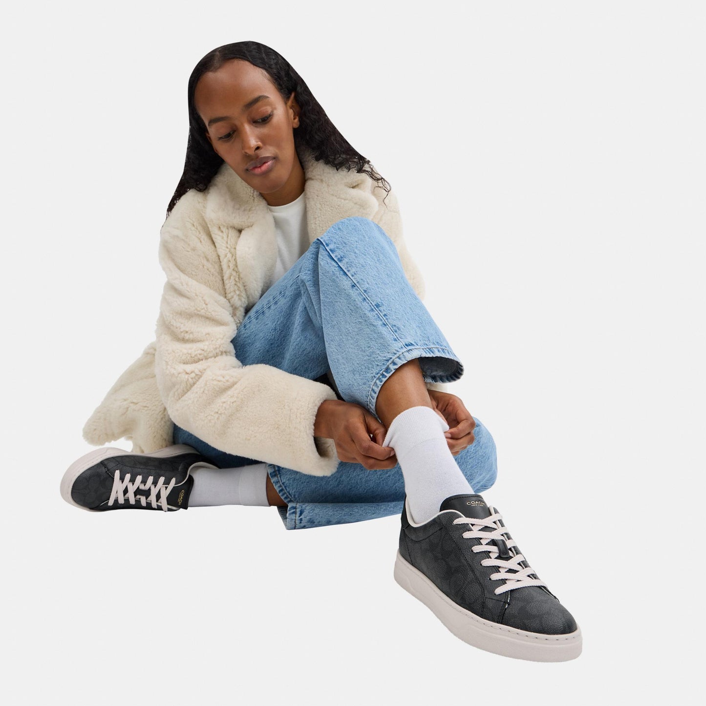 CCN67-High Line Sneaker in Signature Canvas-Charcoal/Black