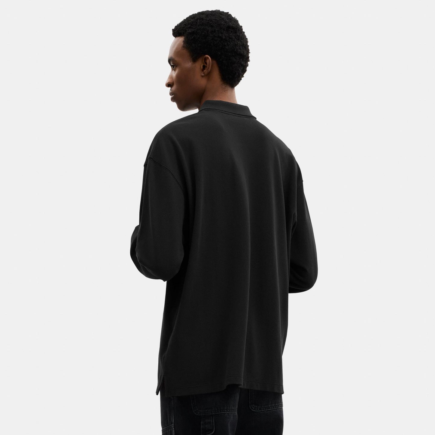 CCQ18-Horse And Carriage Long Sleeve Polo-Black