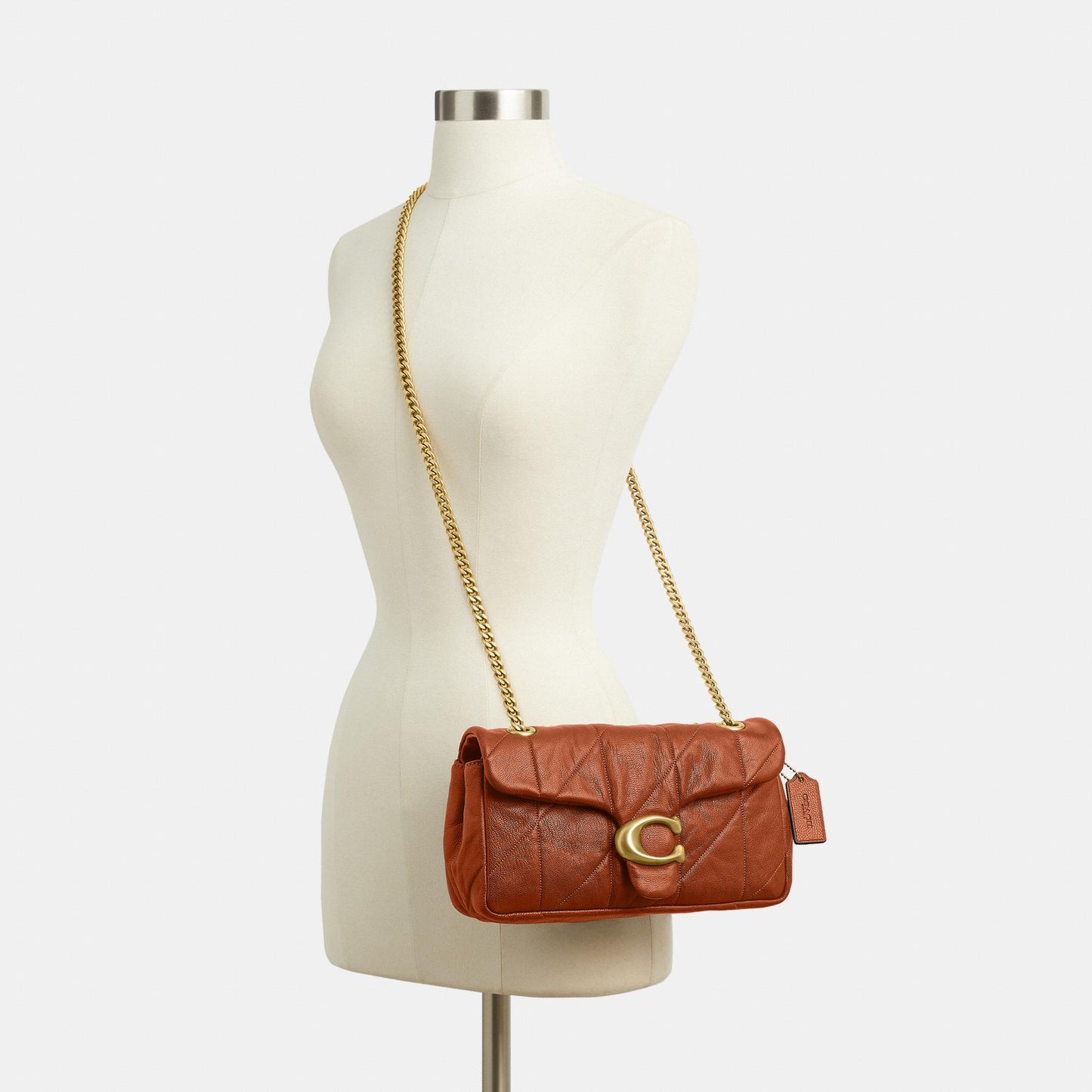 CCW83-Soft Quilted Tabby Shoulder Bag 26-B4/Amber Brown