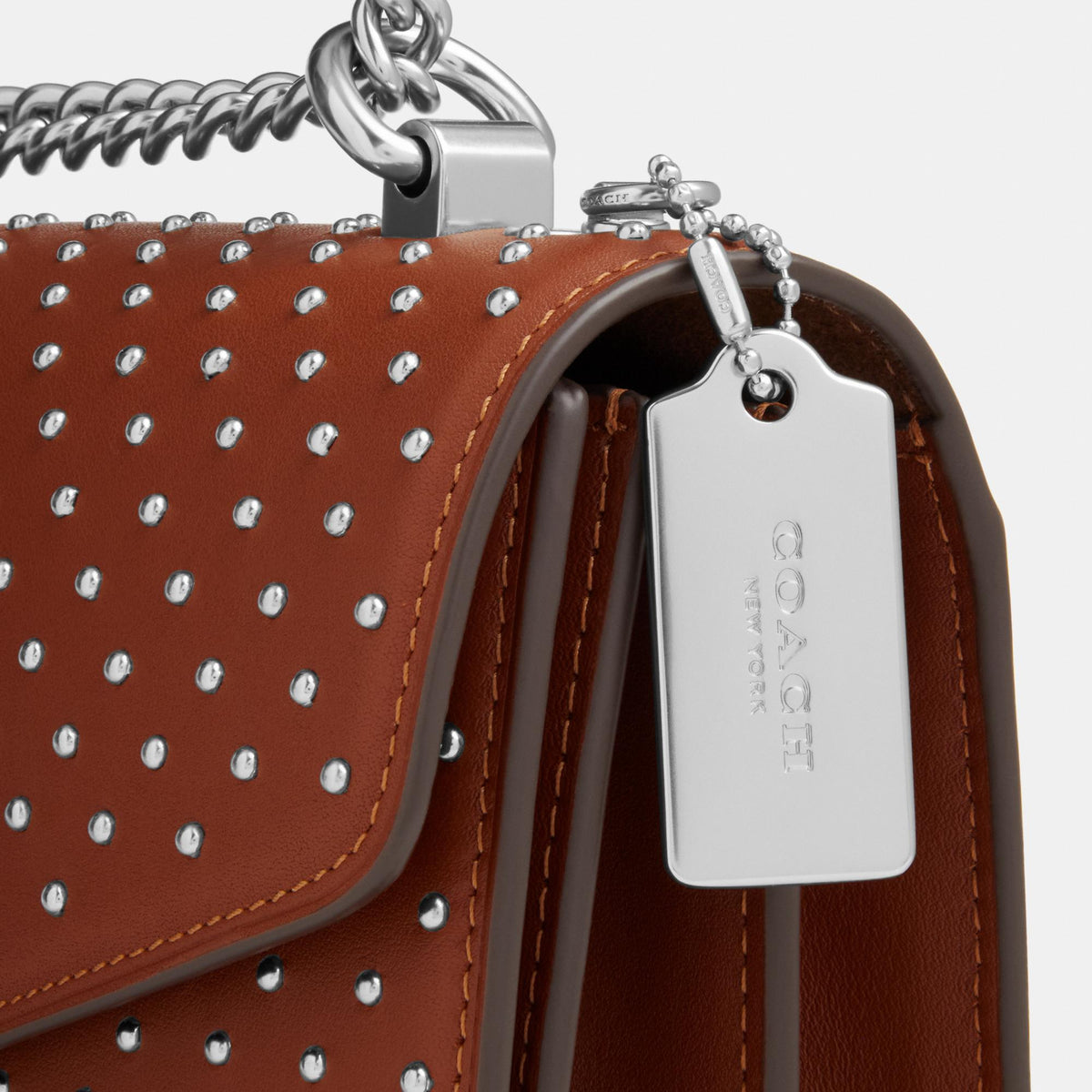 CDB07-Klare Envelope Crossbody Bag with Rivets-Sv/Pecan