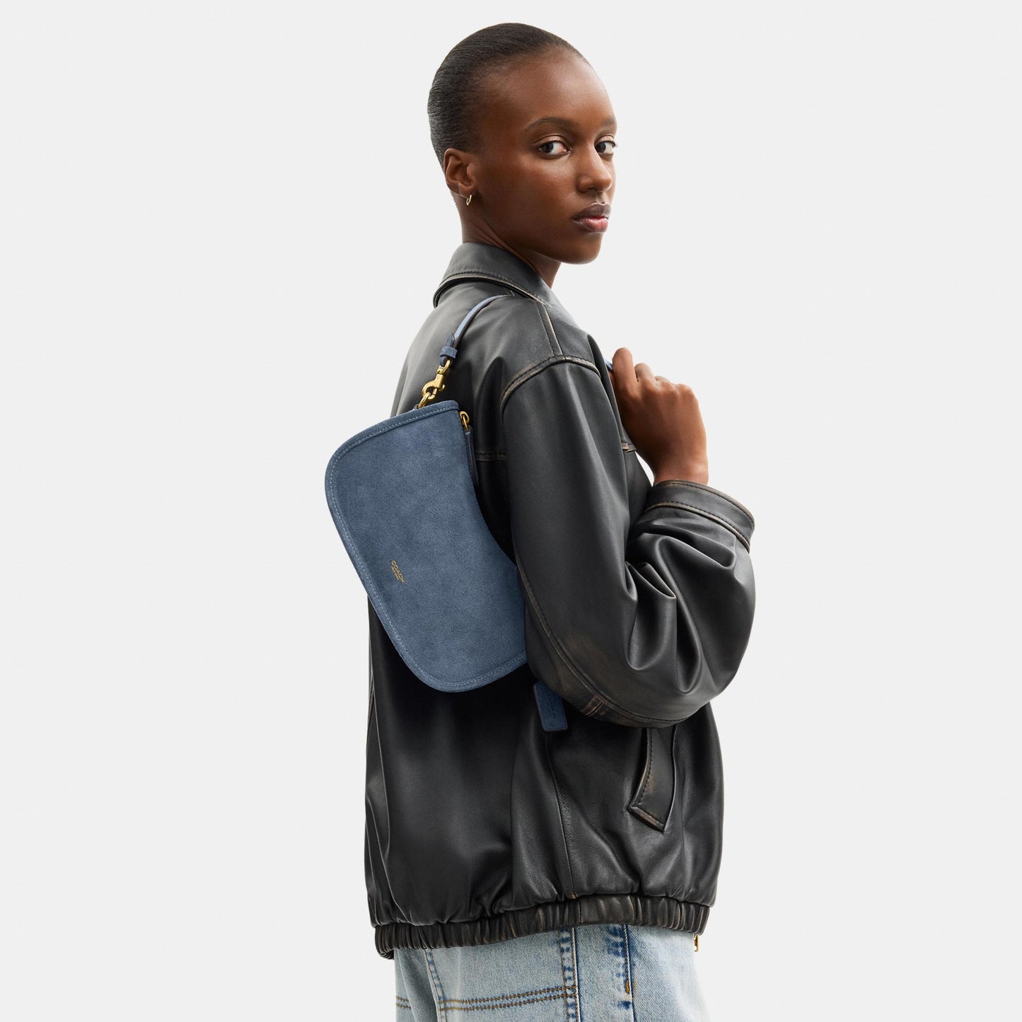 CDD78-Suede Waverly Bag-B4/Light Denim