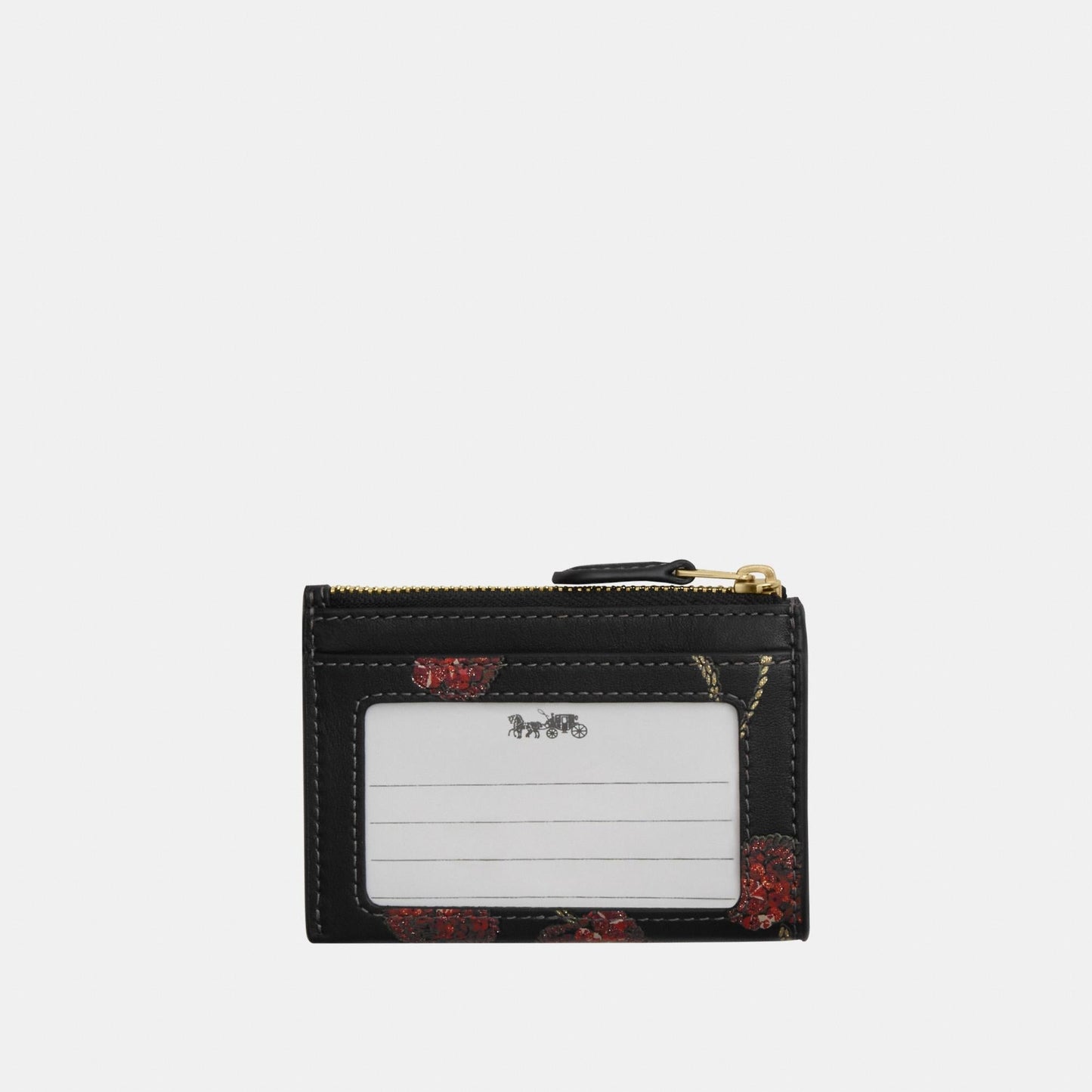 CDF83-Mini Skinny ID Case with Cherry Print-Im/Black Multi