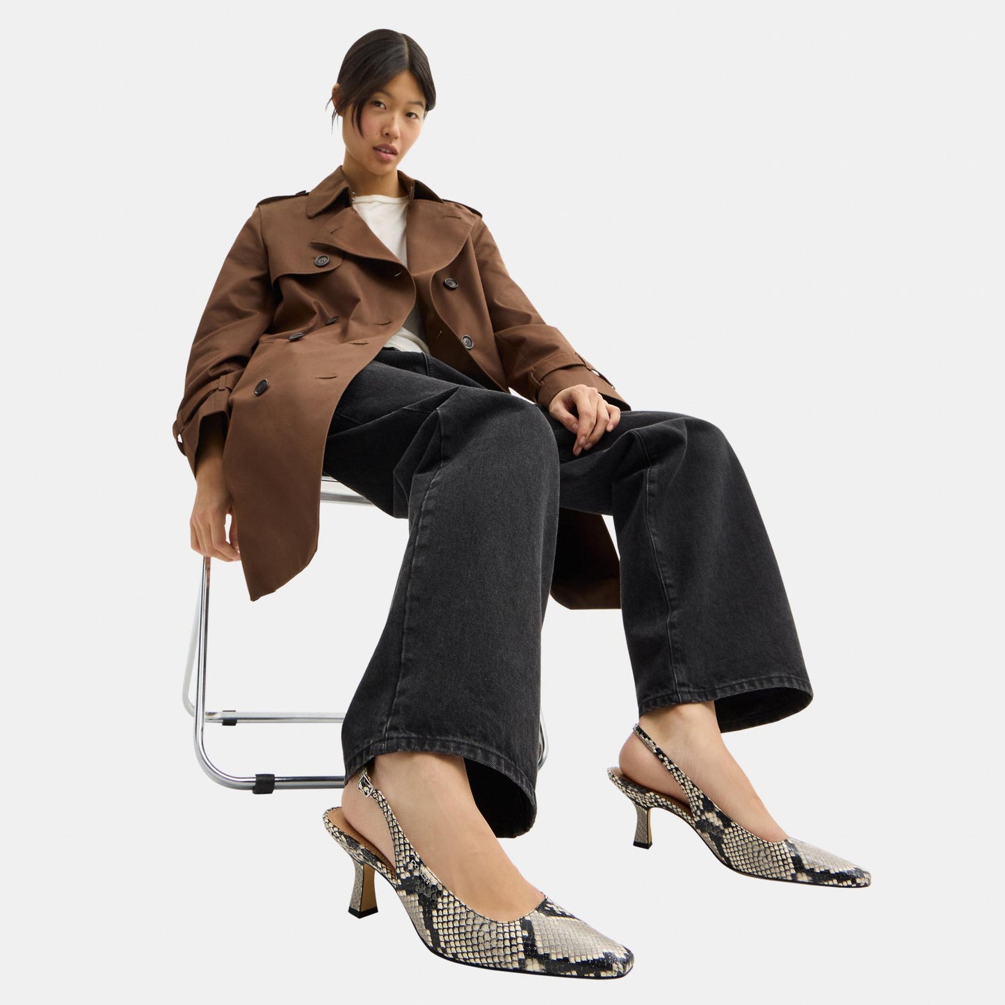 CDG08-Slingback Heel with Snake Print-Natural