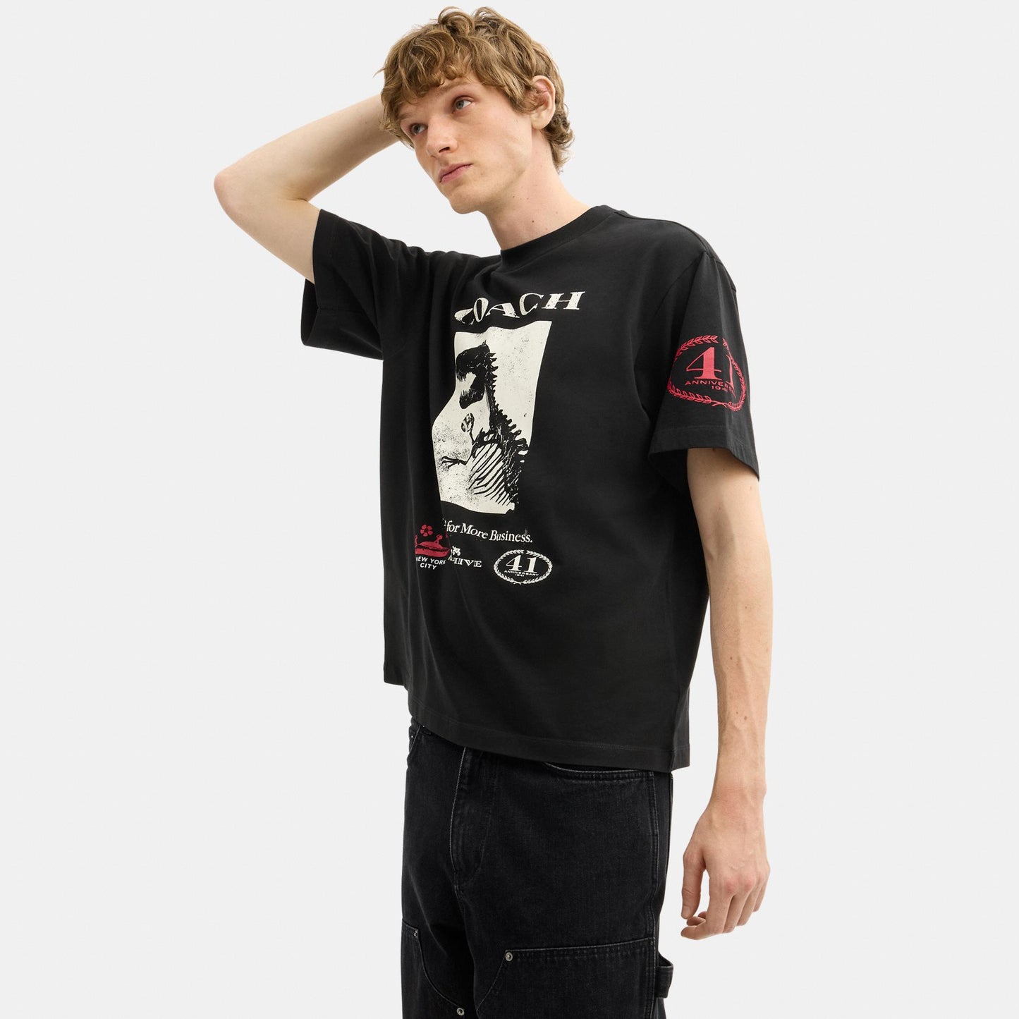 CDK82-Collage Dinosuar T Shirt-Black