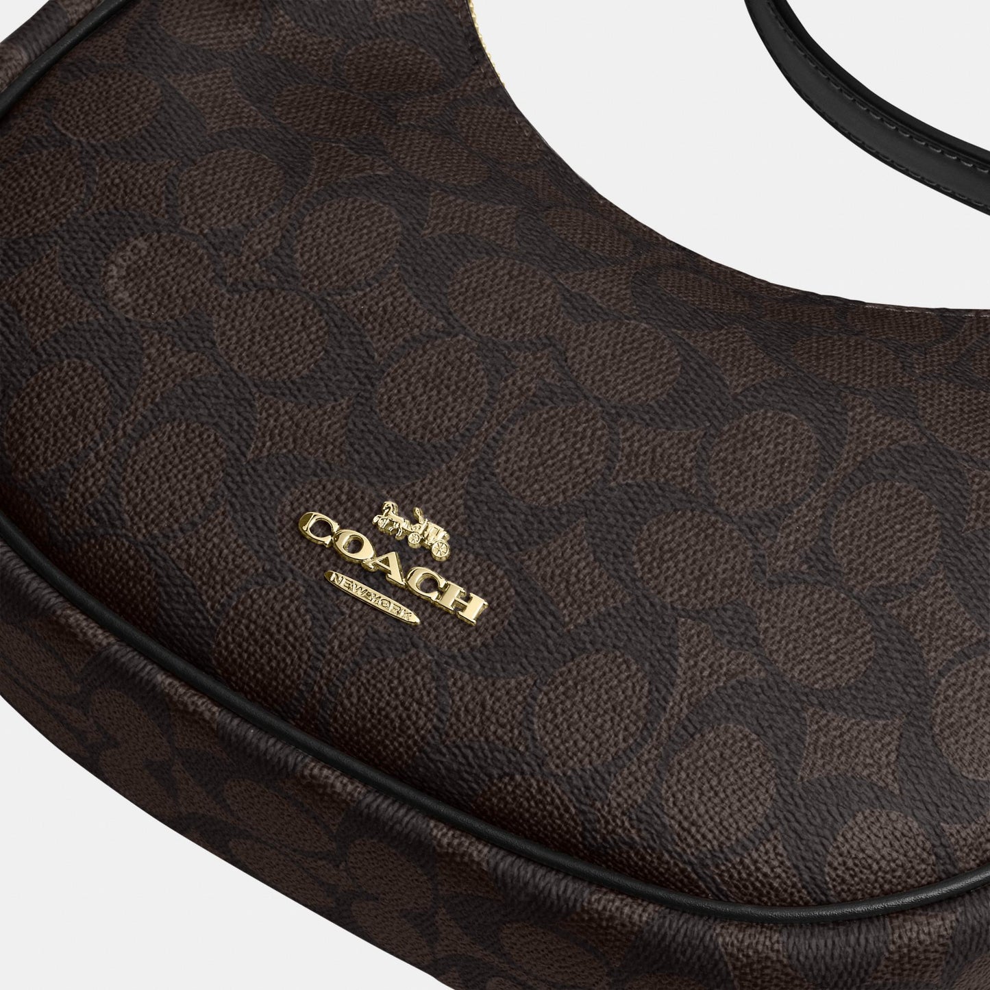 CDX17-Emily Mini Shoulder Bag in Signature Canvas-Im/Walnut/Black