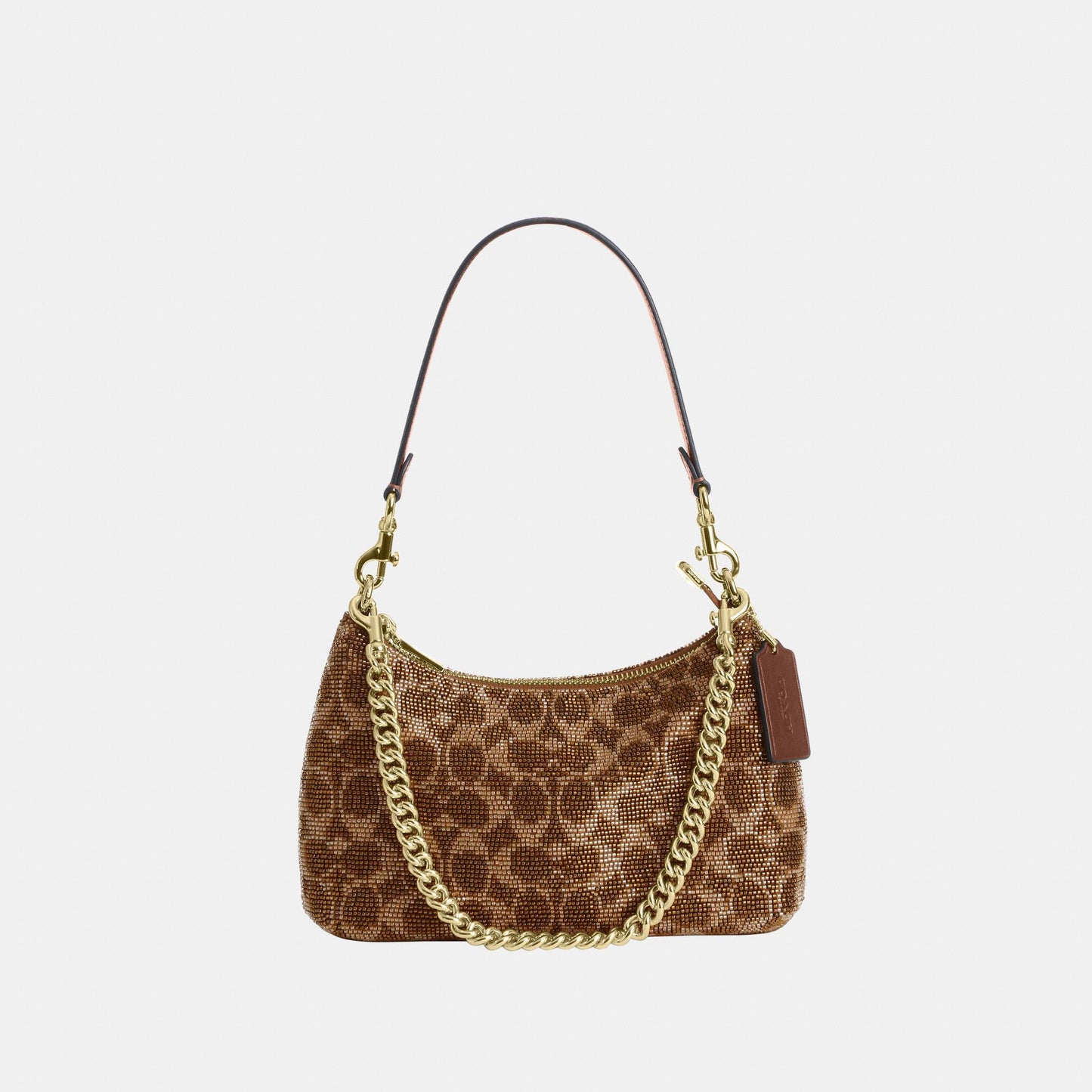 CET14-Teri Shoulder Bag in Signature Beaded Satin-Im/Tan