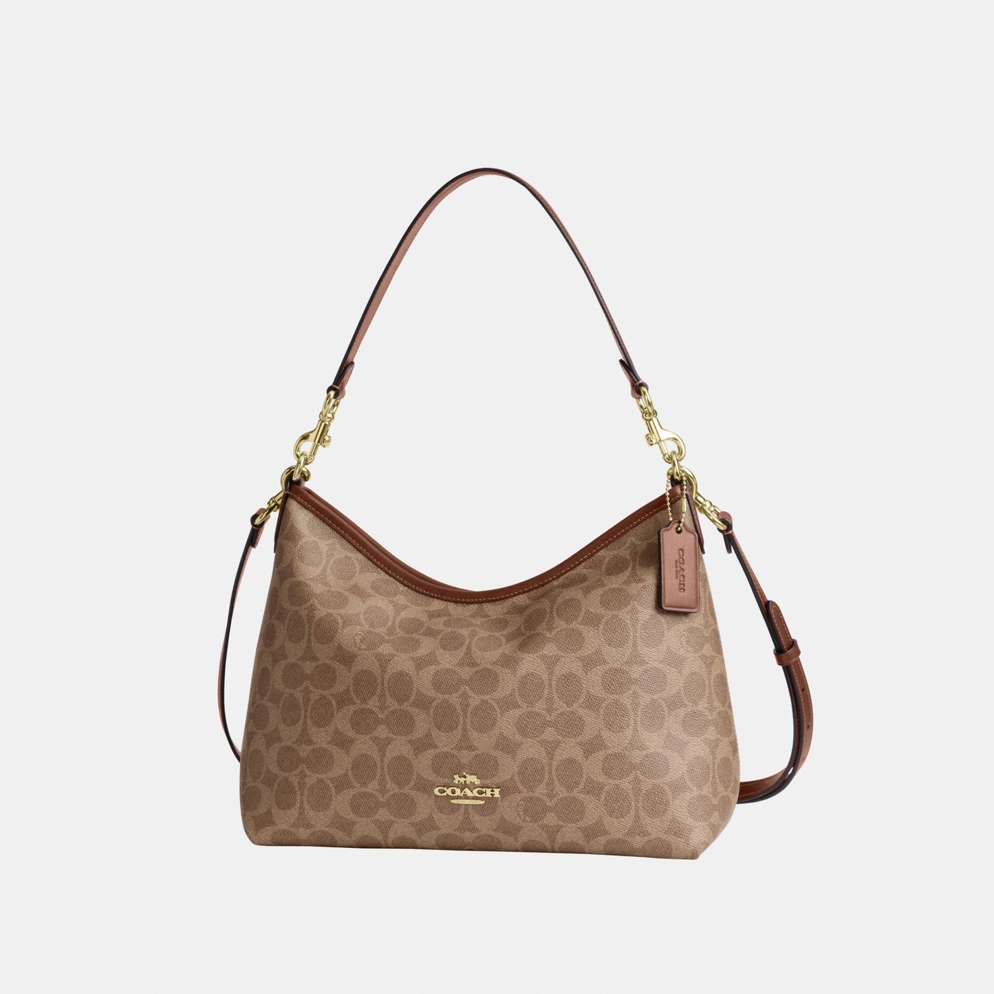 CEY95-Laurel Shoulder Bag in Signature Canvas-Im/Tan/Brown