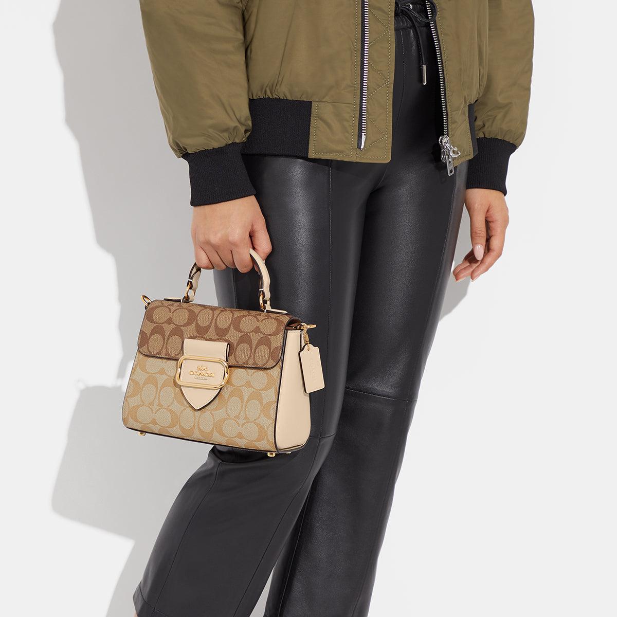 CH314-Morgan Top Handle Satchel In Blocked Signature Canvas-Im/Light Khaki Multi