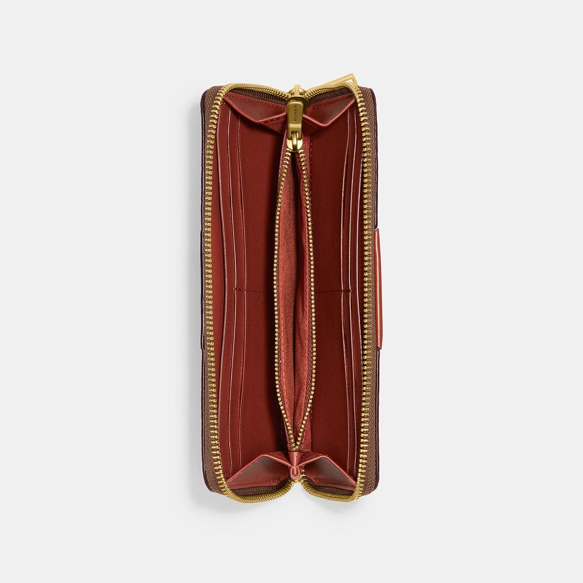 Slim Accordion Zip Wallet In Signature Canvas - COACH Saudi Arabia Official Site
