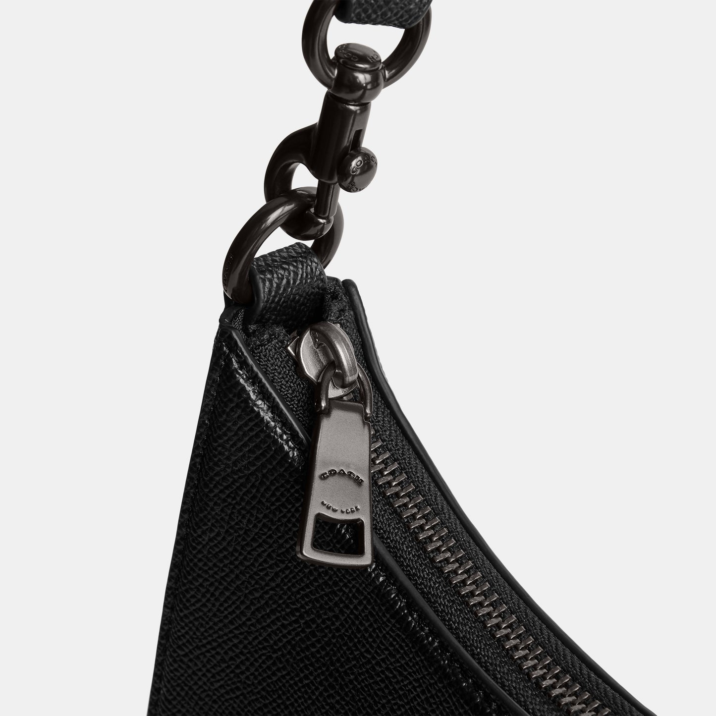 CJ842-Hobo Crossbody With Signature Canvas-Black