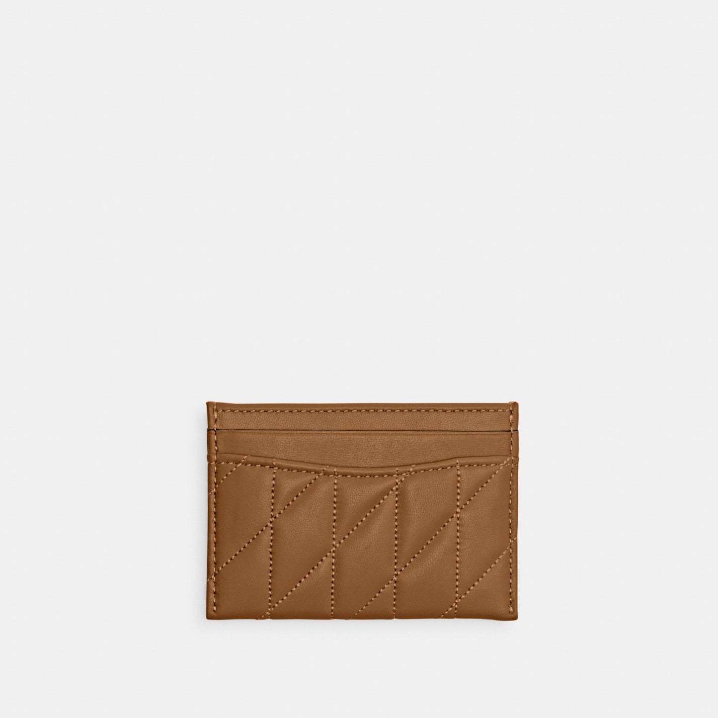 CM434-Essential Card Case With Pillow Quilting-B4/Honey Brown
