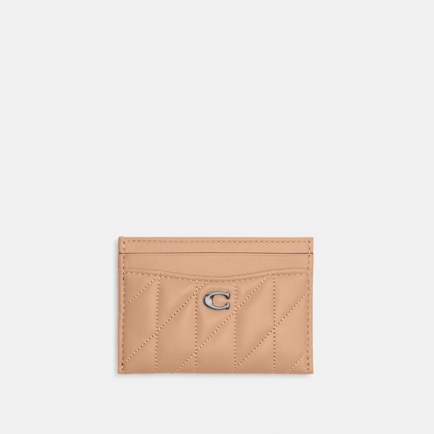 CM434-Essential Card Case With Pillow Quilting-Lh/Buff