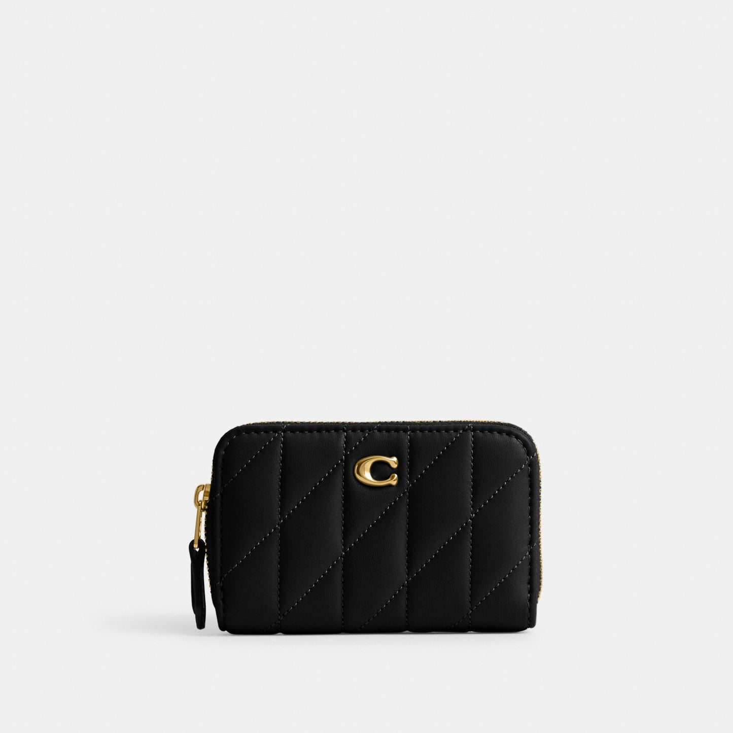 CM505-Small Zip Around Card Case With Pillow Quilting-B4/Black