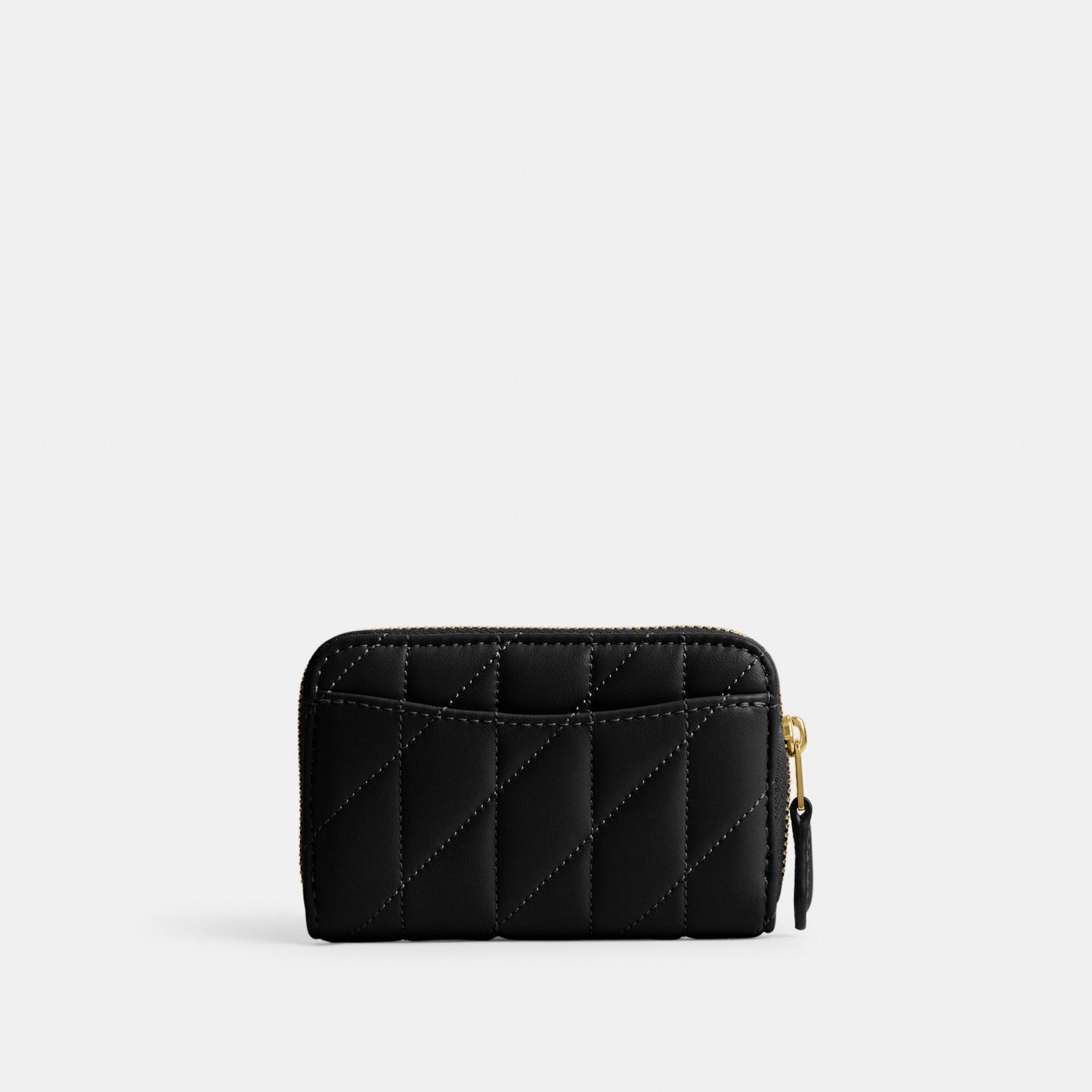CM505-Small Zip Around Card Case With Pillow Quilting-B4/Black
