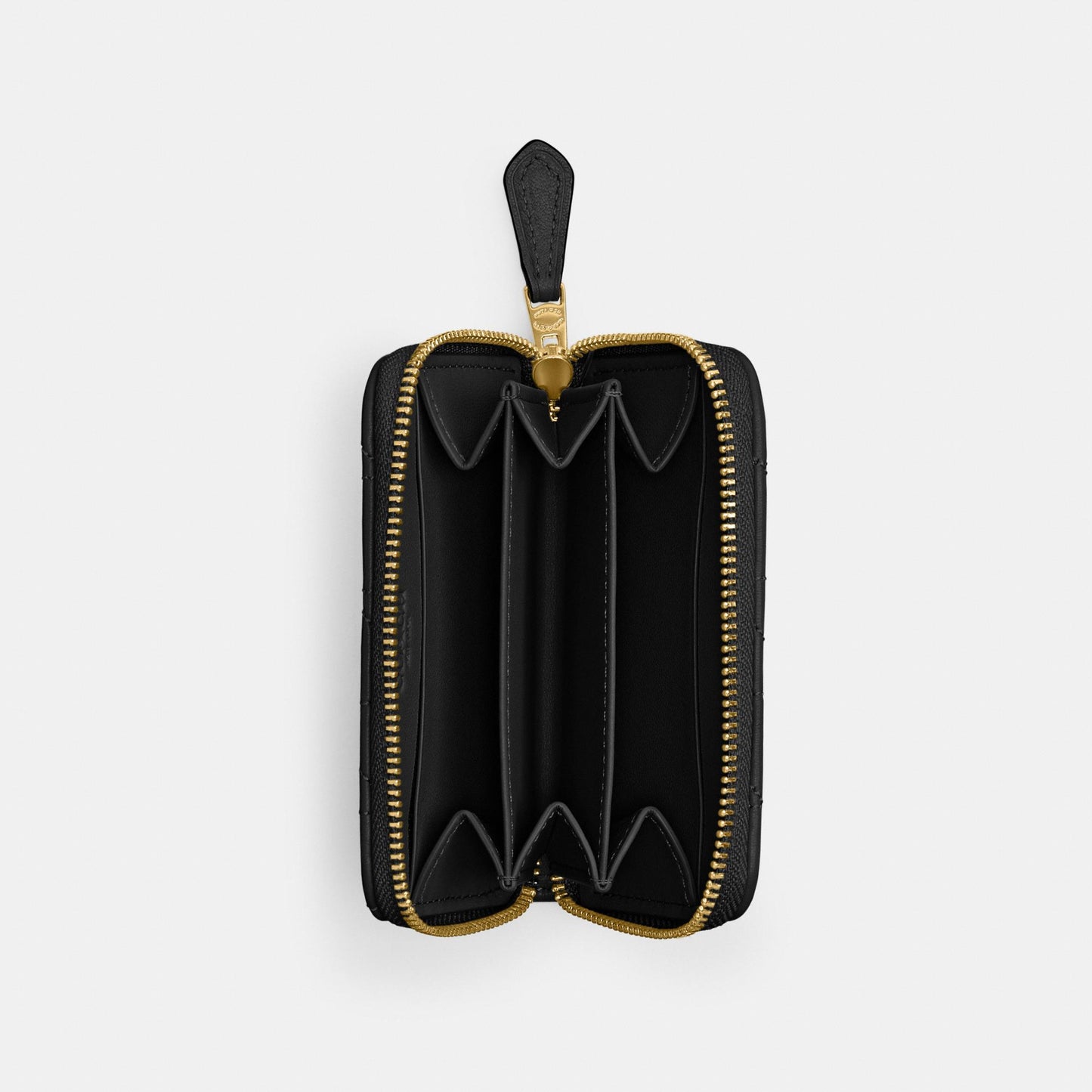 CM505-Small Zip Around Card Case With Pillow Quilting-B4/Black