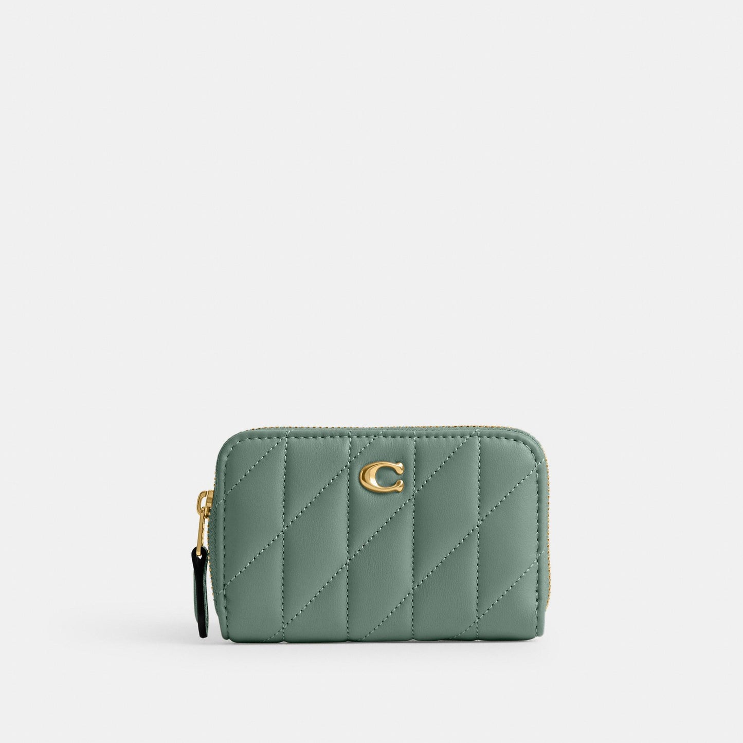 CM505-Small Zip Around Card Case With Pillow Quilting-B4/Sage
