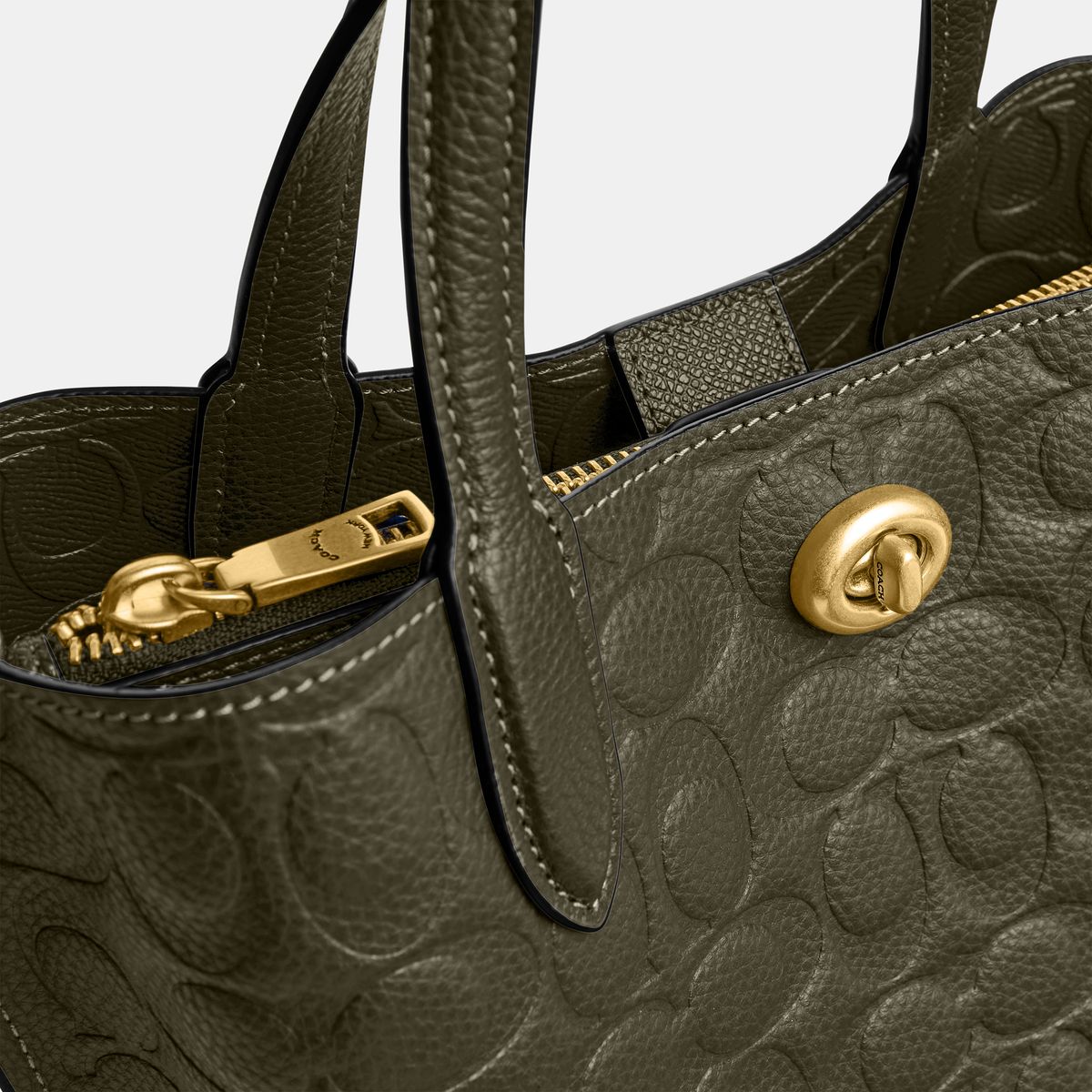 CN056-Willow Tote 24 In Signature Leather-B4/Amazon Green
