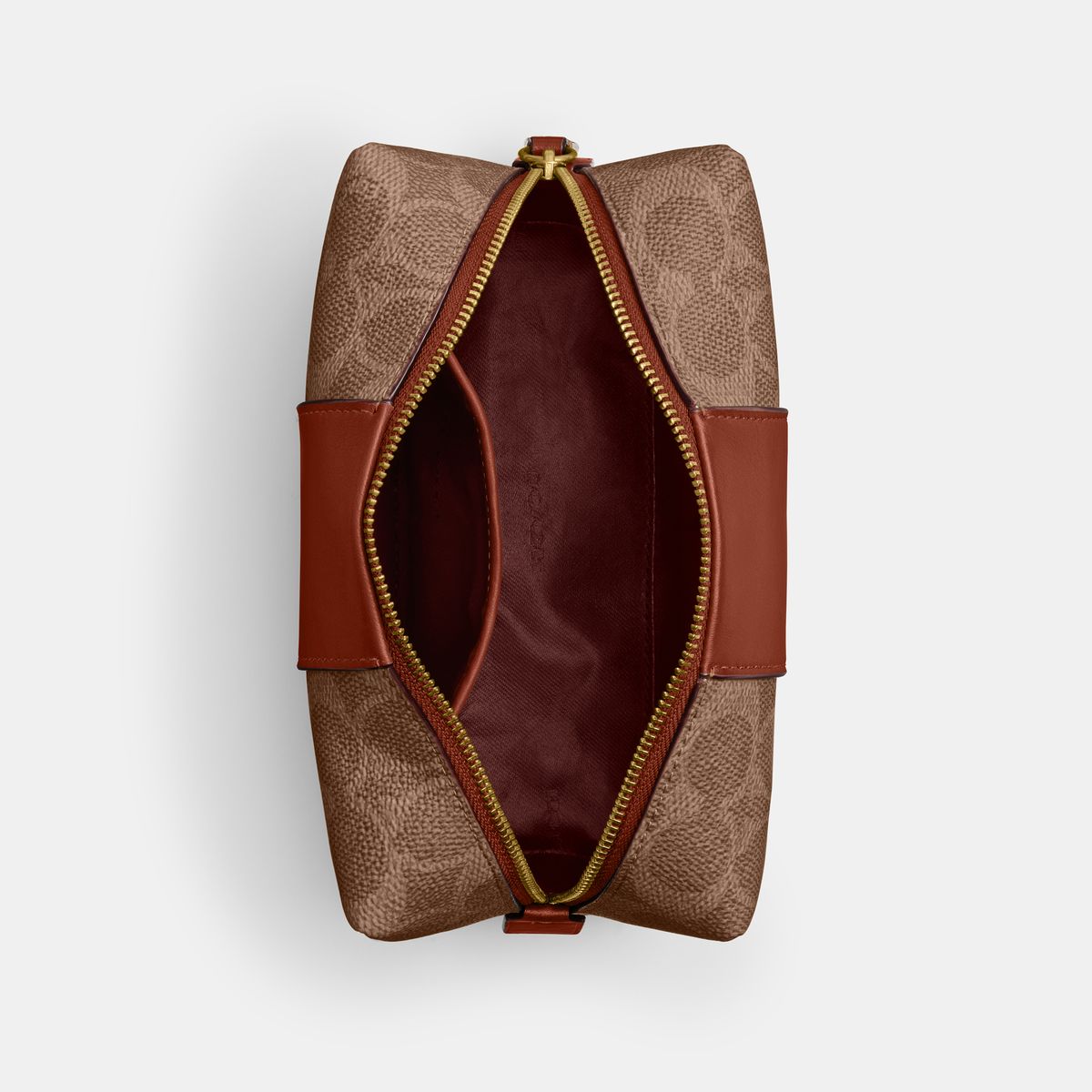 CR514-Essential Cosmetic Pouch In Signature Canvas-B4/Tan Caramel