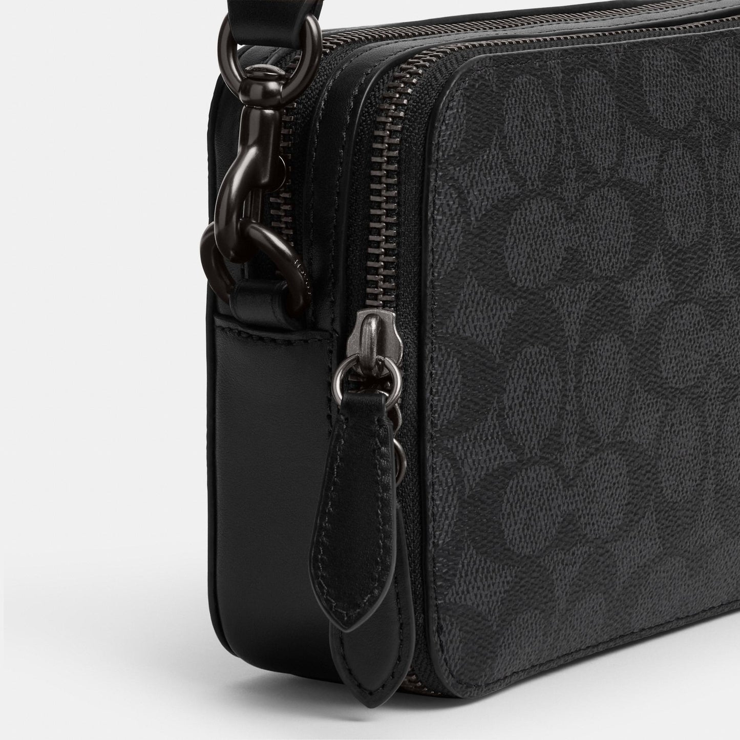 CR783-Charter Crossbody 19 in Signature Canvas-Charcoal