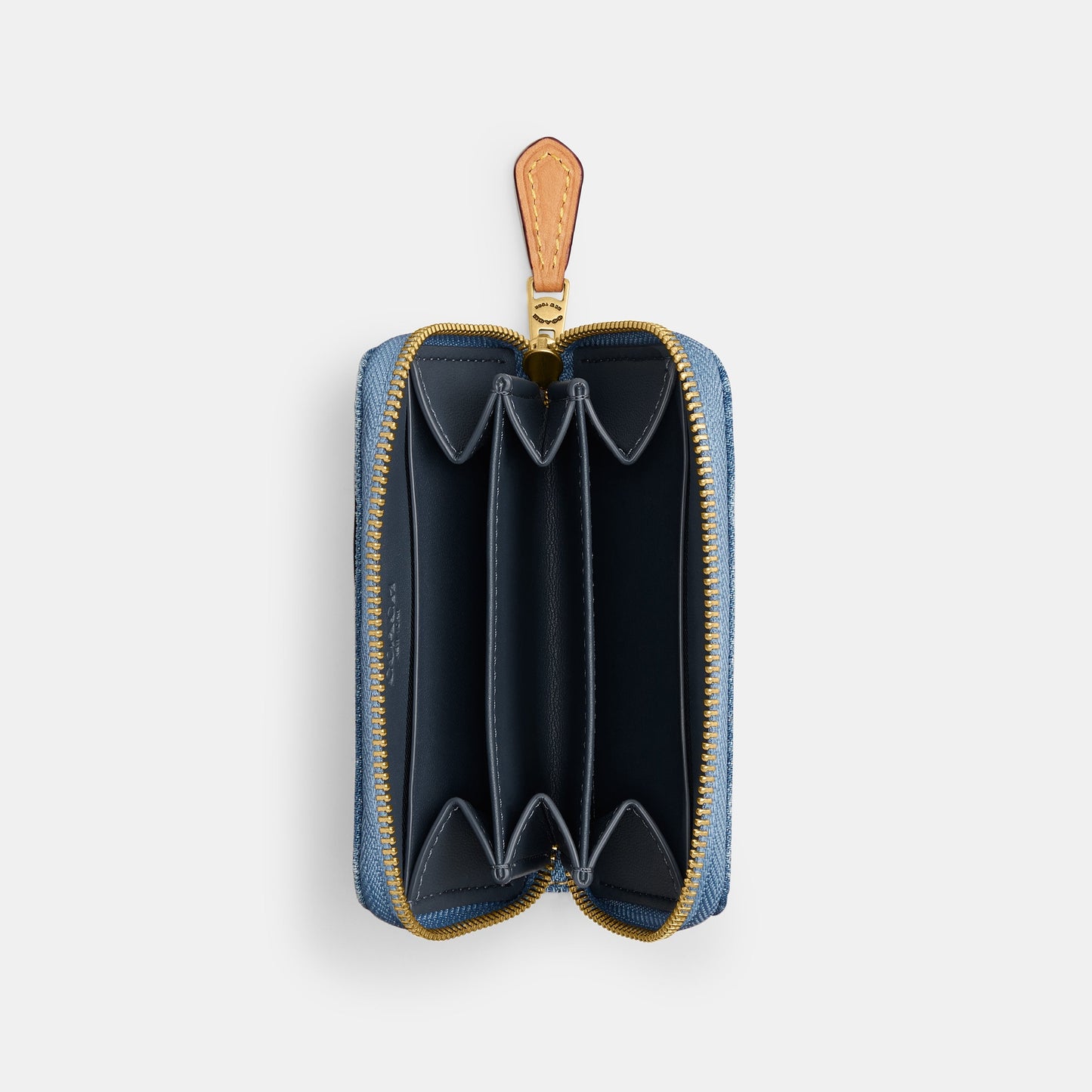 CS129-Essential Small Zip Around Card Case In Denim