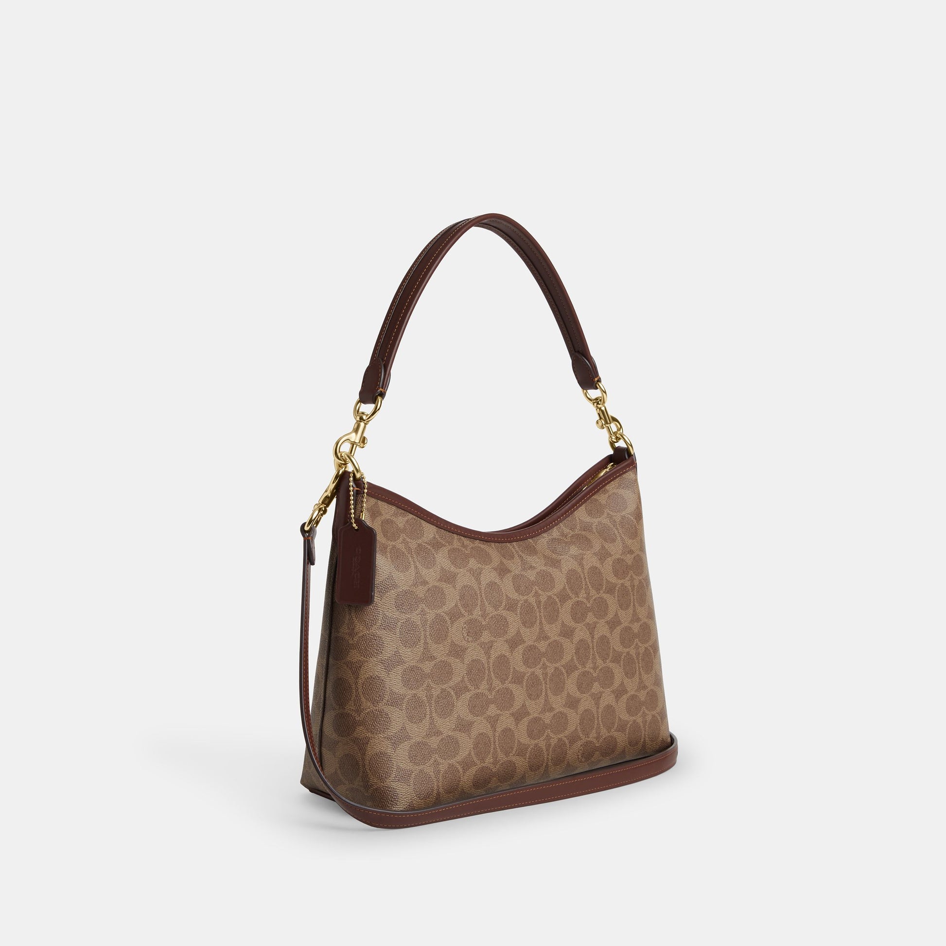 CV975-Laurel Shoulder Bag In Signature Canvas-Im/Tan/Brown