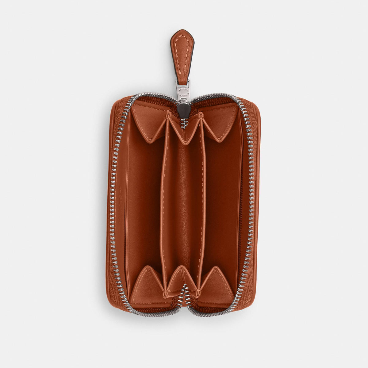 CX244-Essential Small Zip Around Card Case in Crystal Signature Jacquard-Lh/Burnished Amber