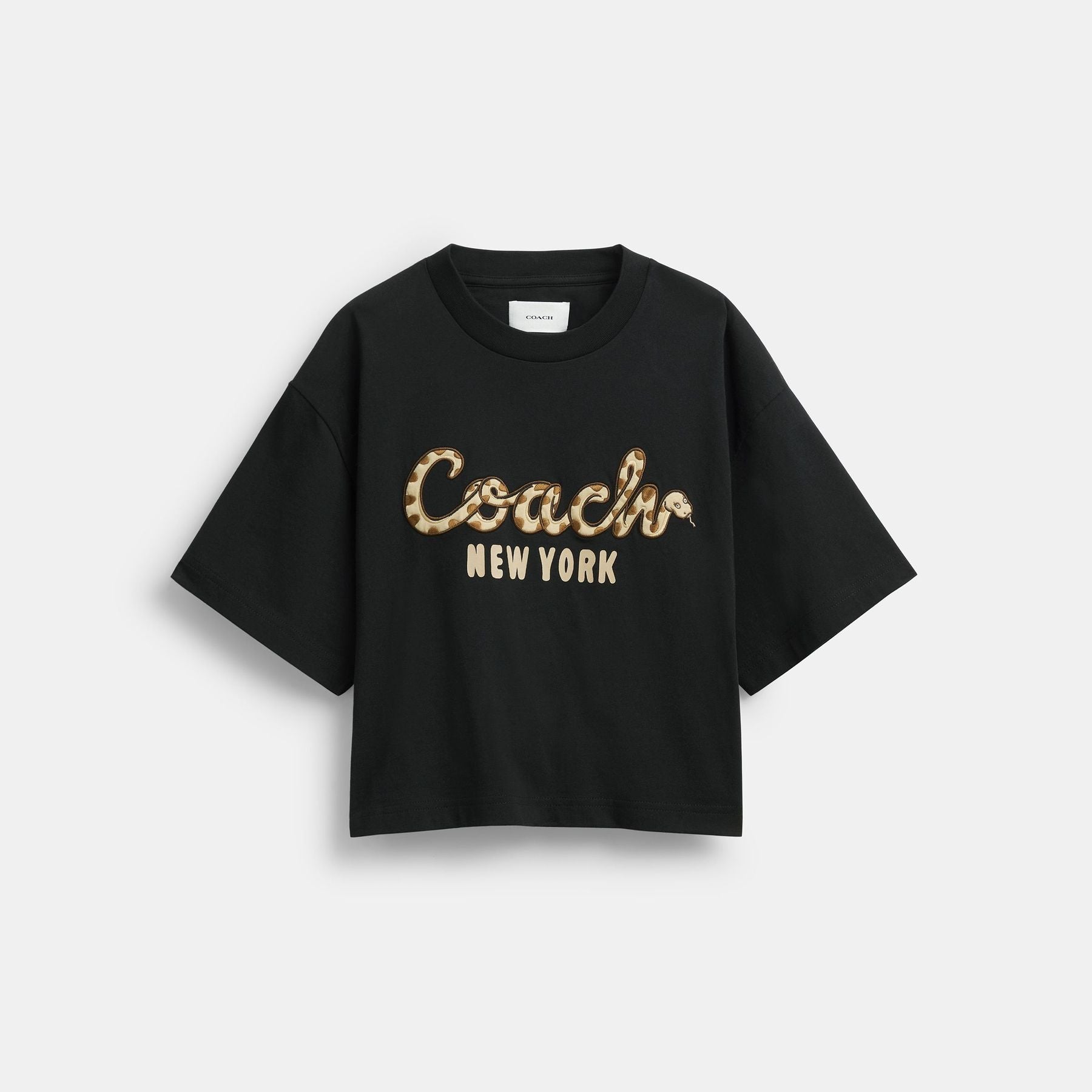 New Year Coach Snake Script Cropped T-Shirt In Organic