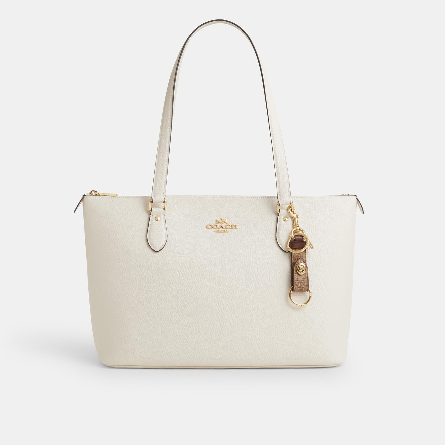 CY235-Trigger Snap Bag Charm In Signature Canvas-Im/Tan/Brown